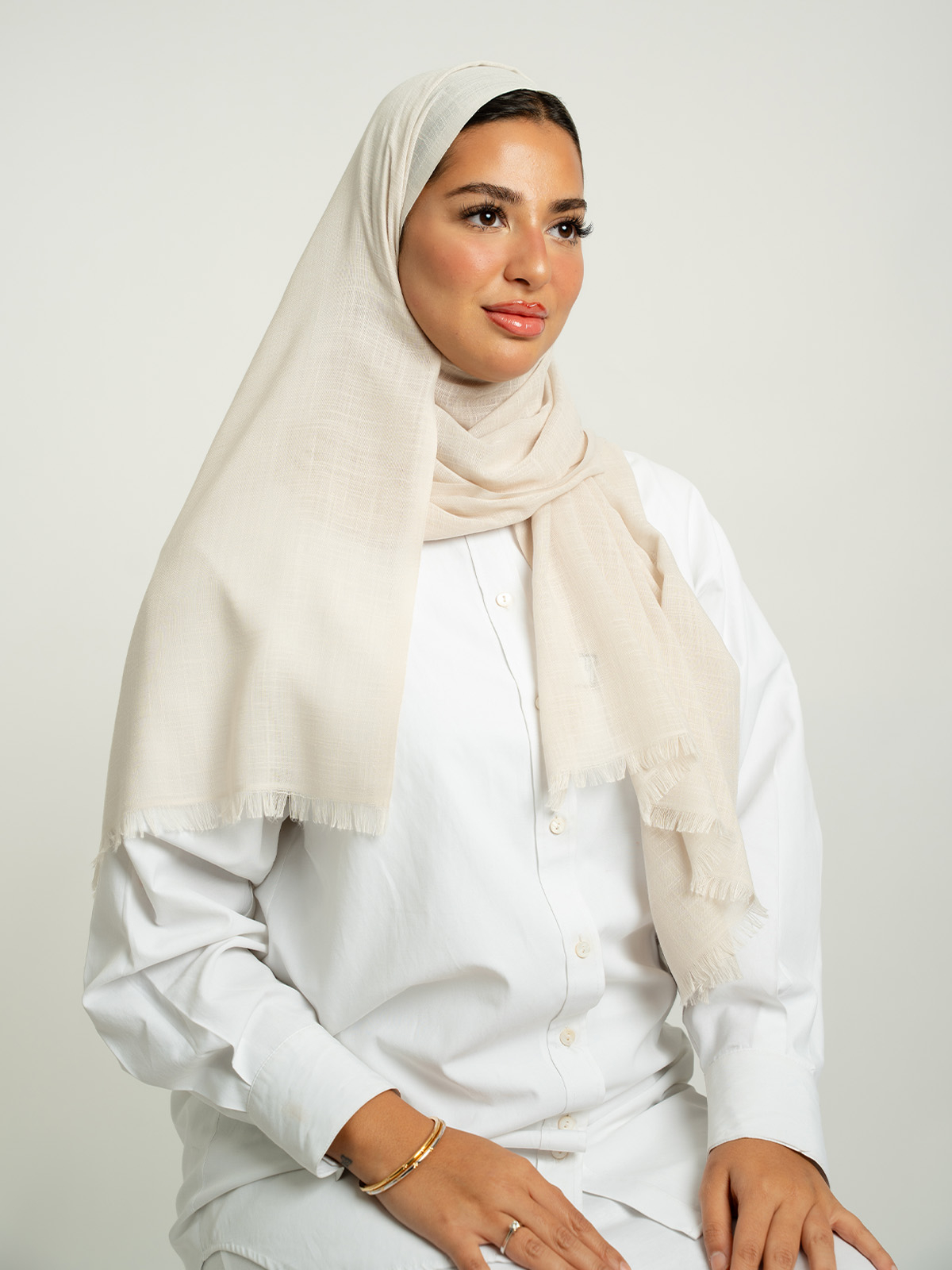Beige Cotton Flam Tarha