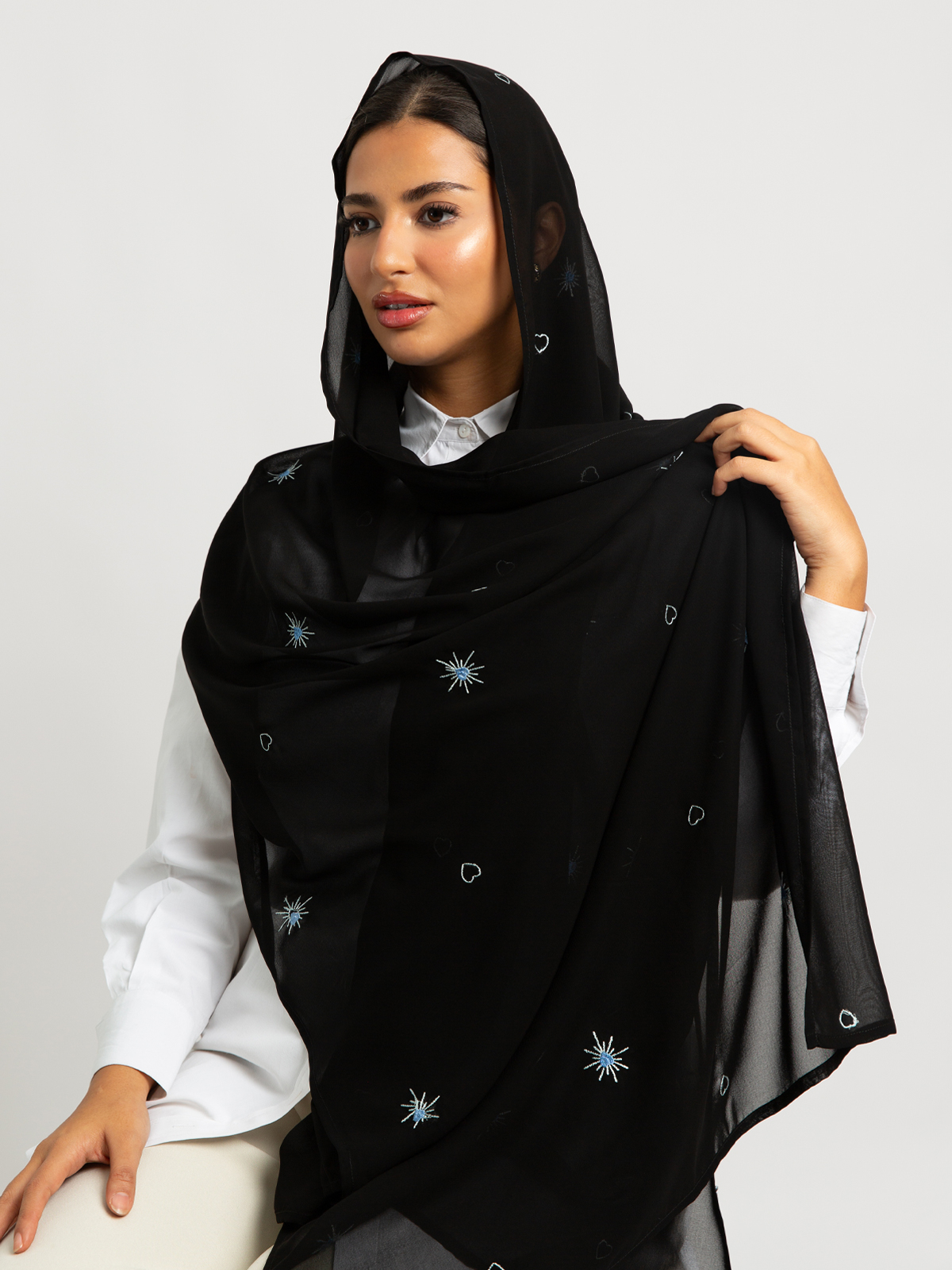 Black and Blue Shining Hearts Laser Tarha