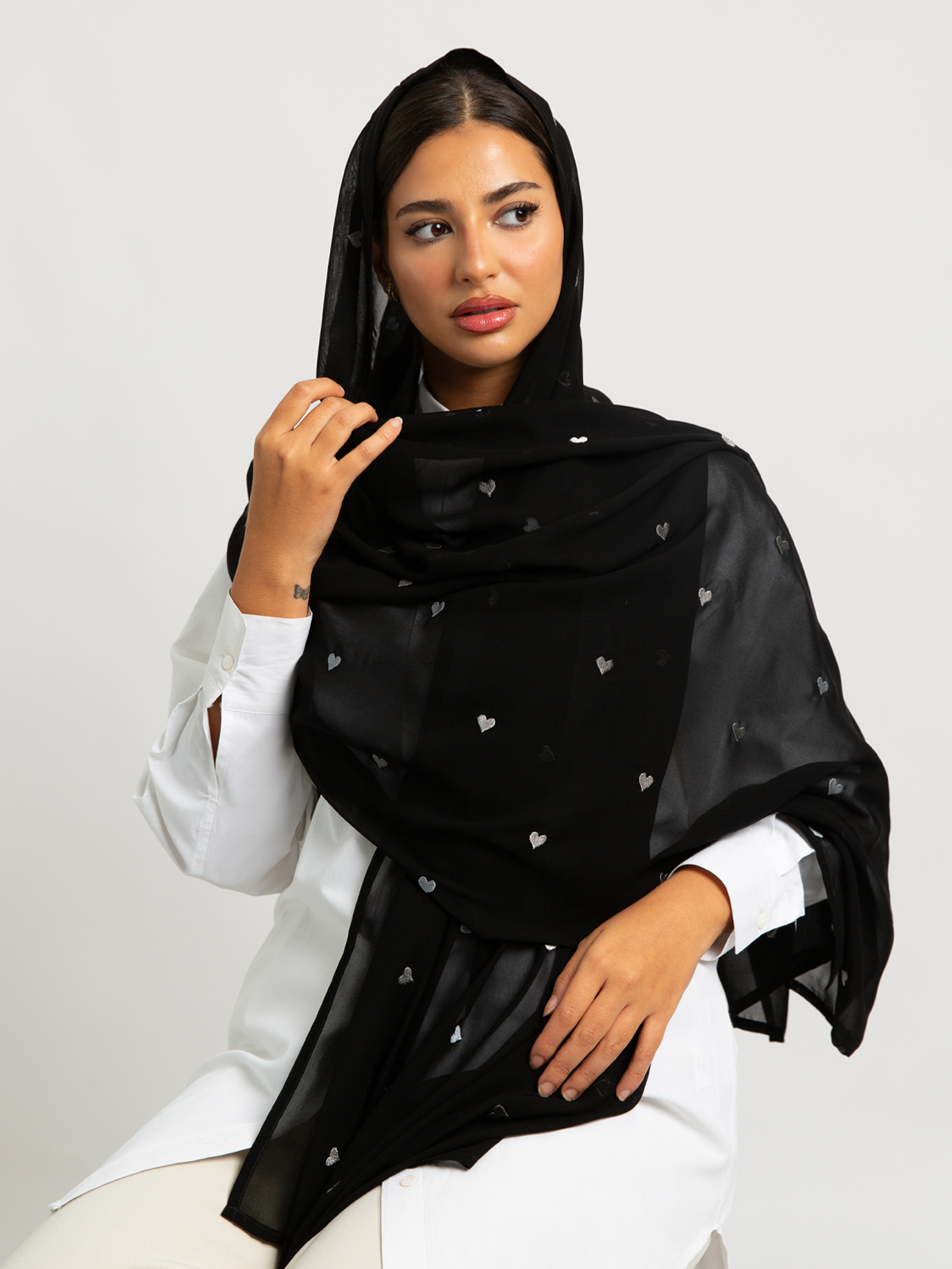 Black Gray Hearts Laser Tarha