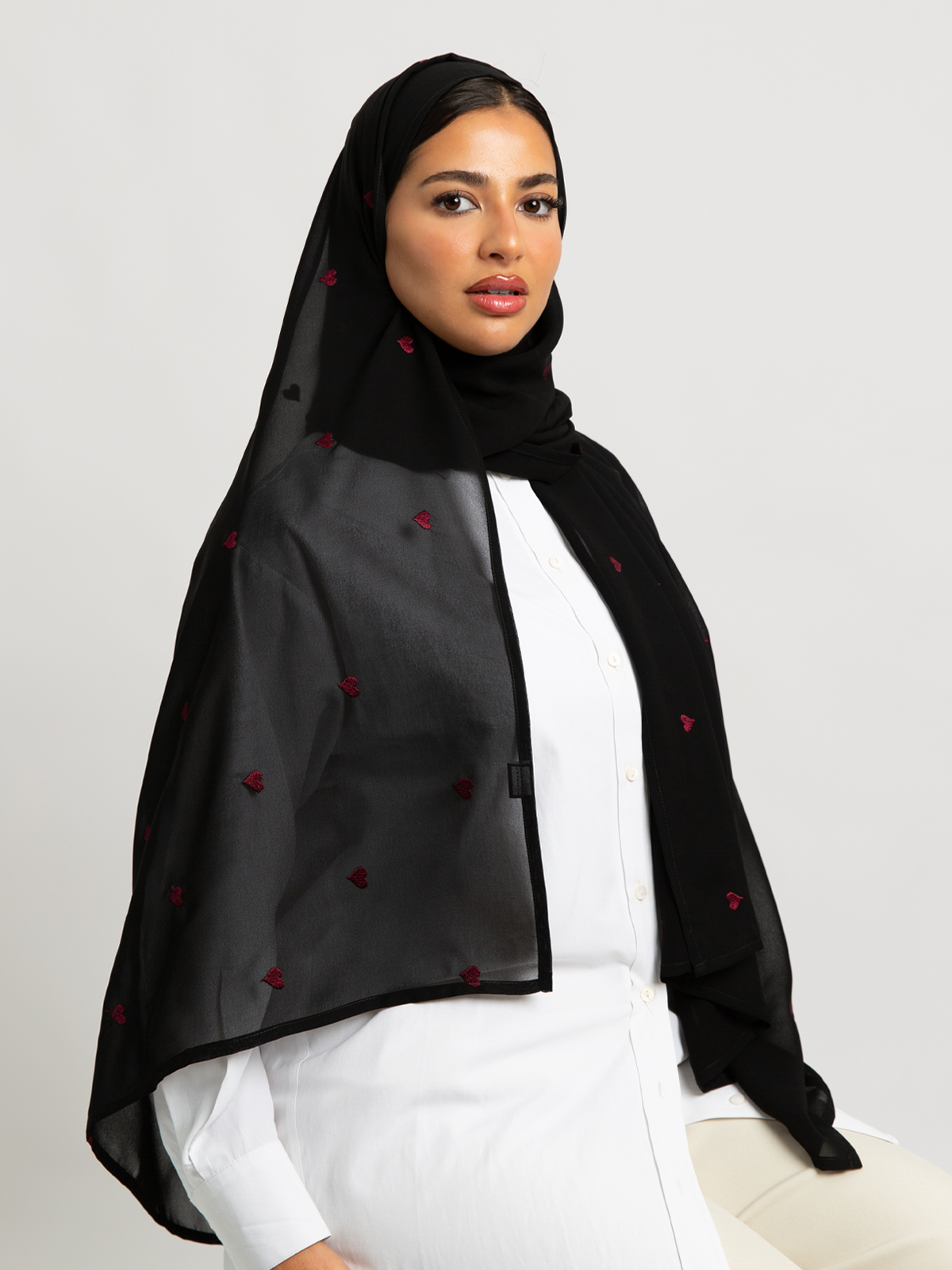 Black Maroon Hearts Laser Tarha