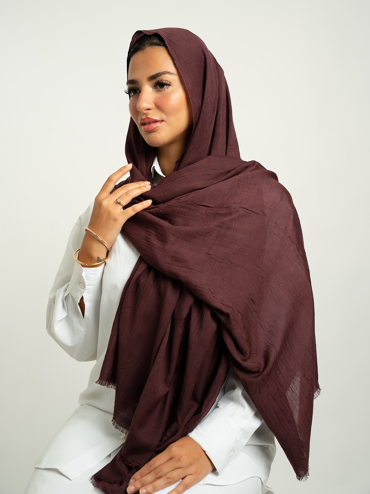 Maroon Bamboo Crash Tarha
