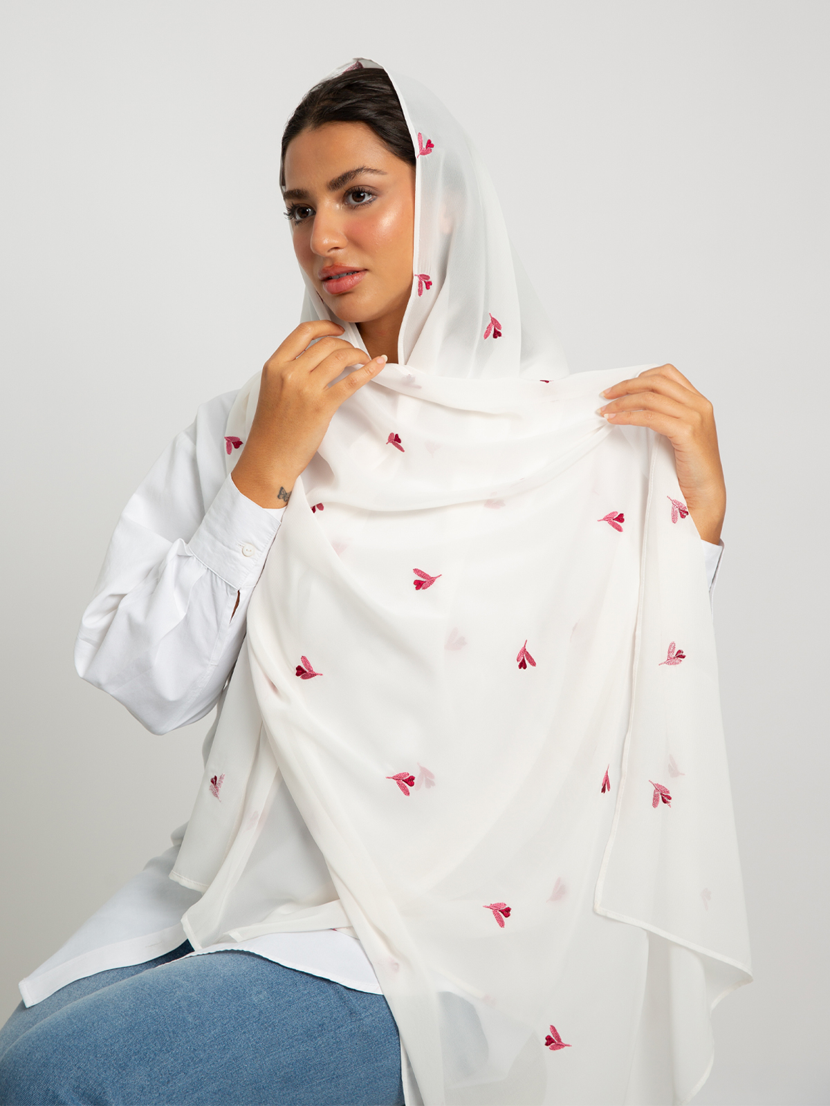 White Heart Flower Laser Tarha