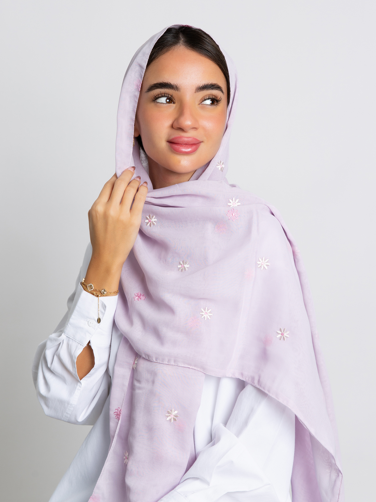 One Layer Light Purple Petite Petals Tarha