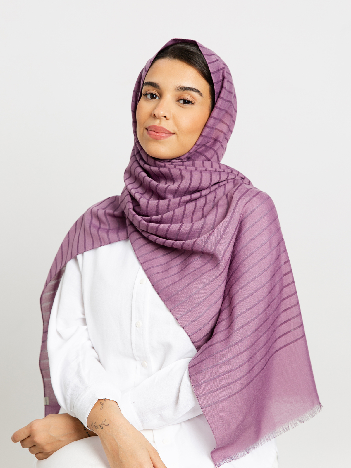 Light Purple - Cotton Striped Tarha