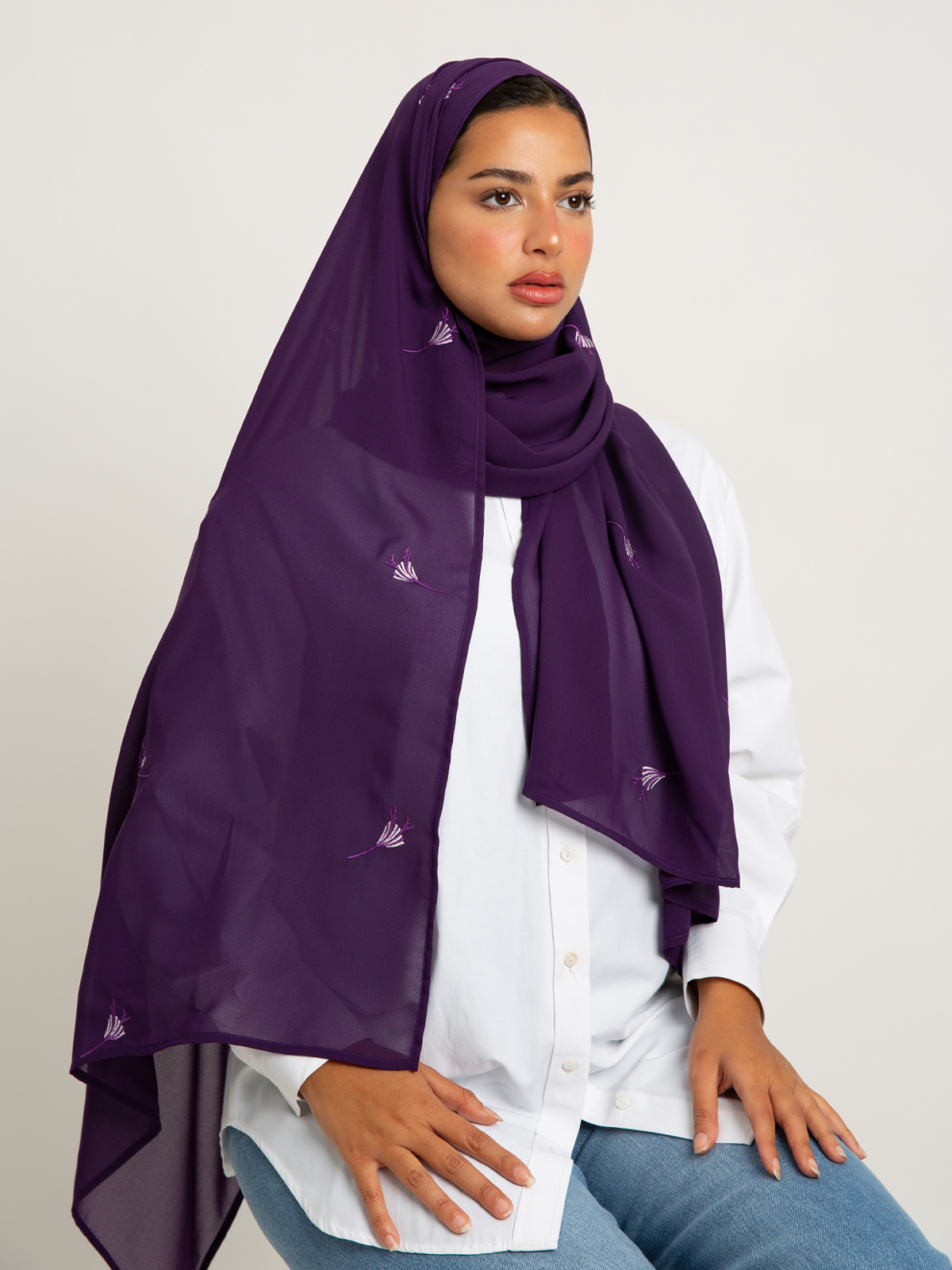 Mauve Cloud Petals Laser Tarha