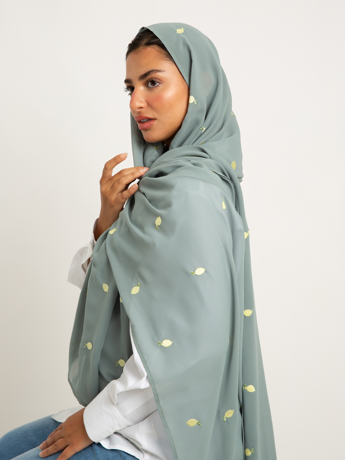 Sage Green Lemons Laser Tarha