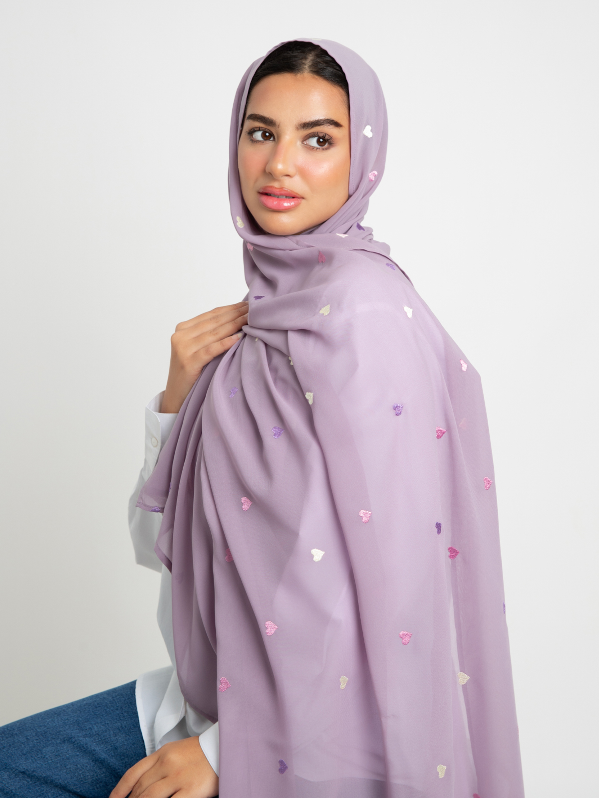 Pastel Purple Hearts Laser Tarha