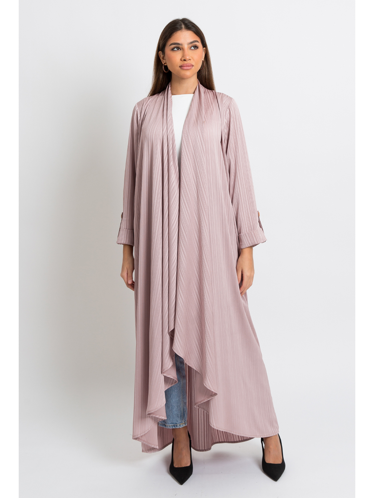 Striped Pink Freestyle Abaya