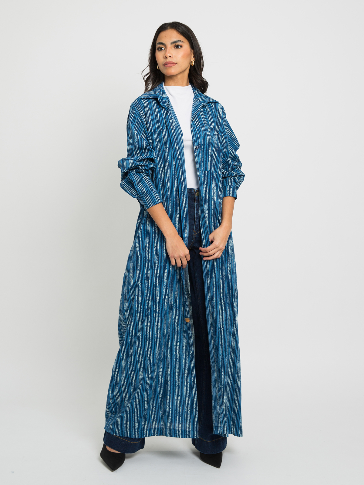 Bora Bora - Shirt-Abaya in Natural Cotton Fabric