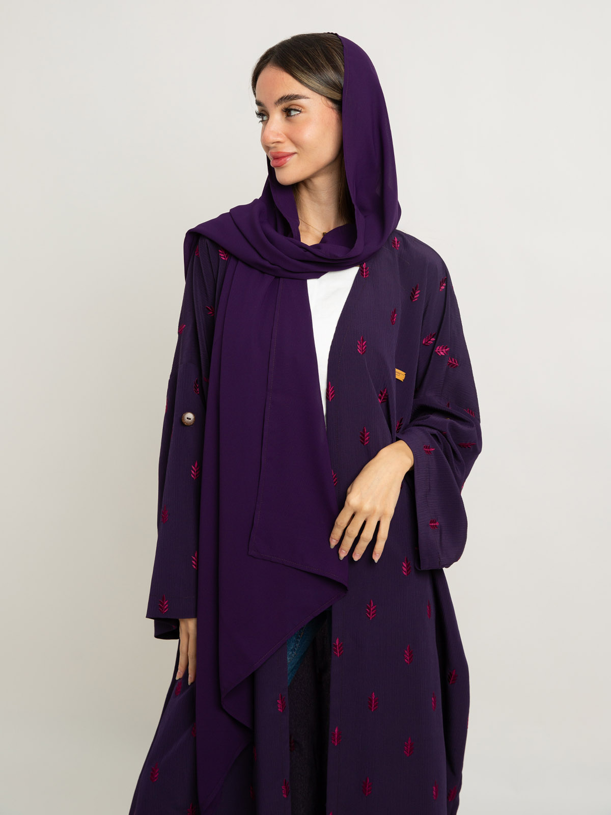 Violet Spikes Bohemian Abaya