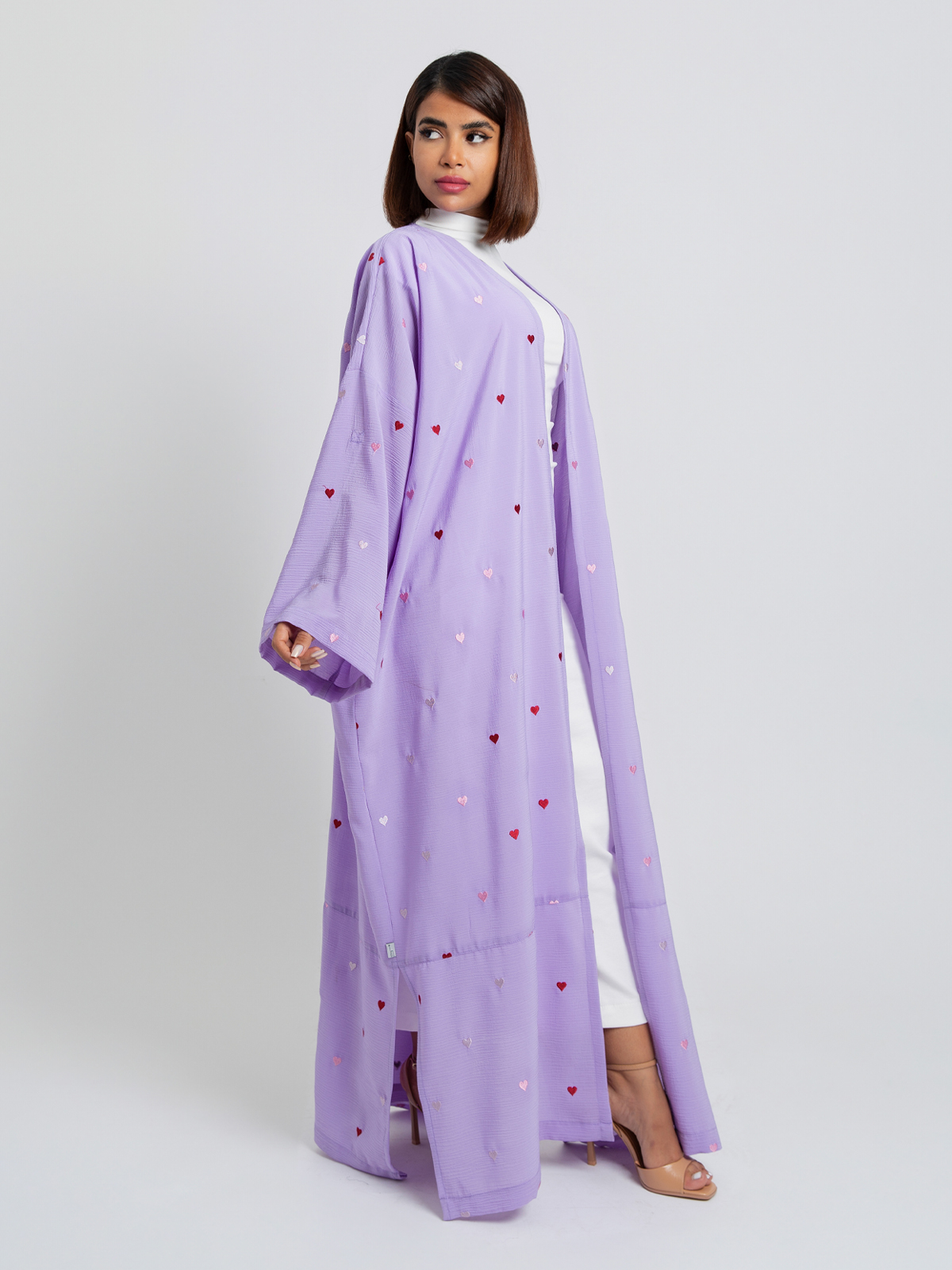 Lavender Hearts Abaya