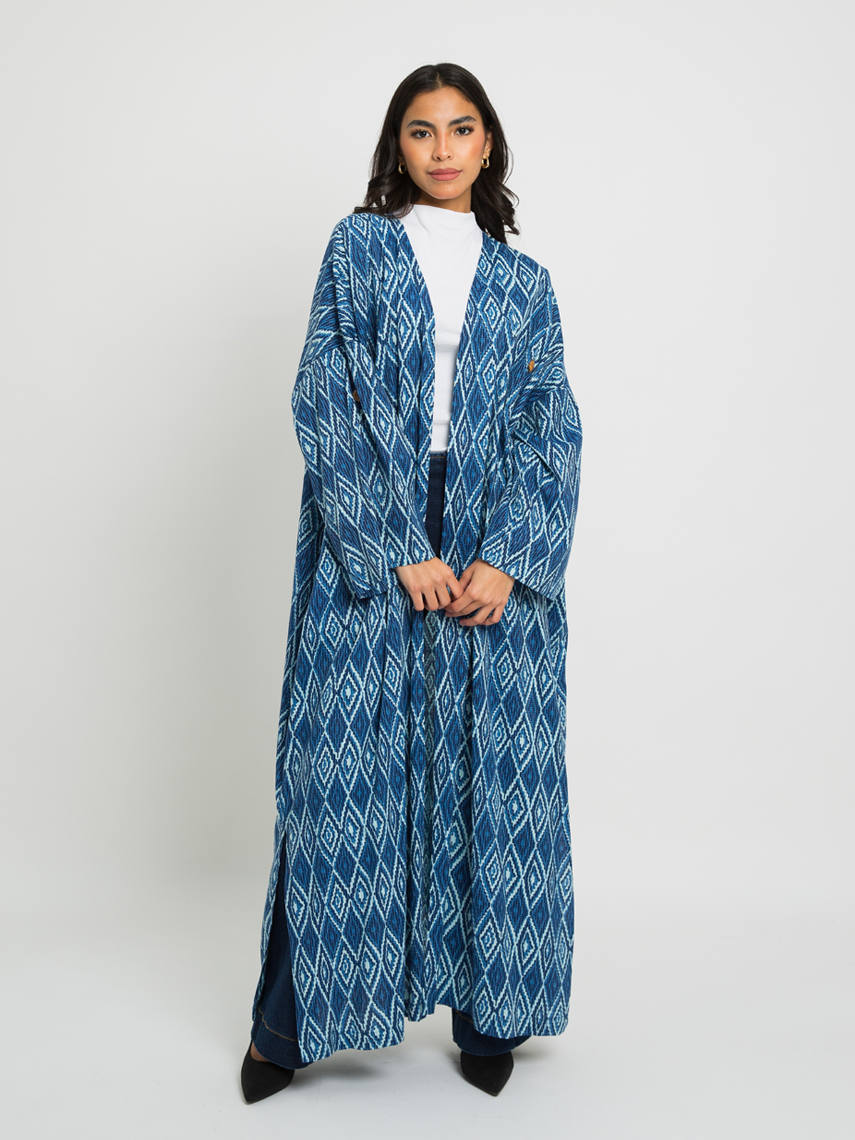 Capri - Bohemian Long Open Abaya in Natural Cotton Fabric
