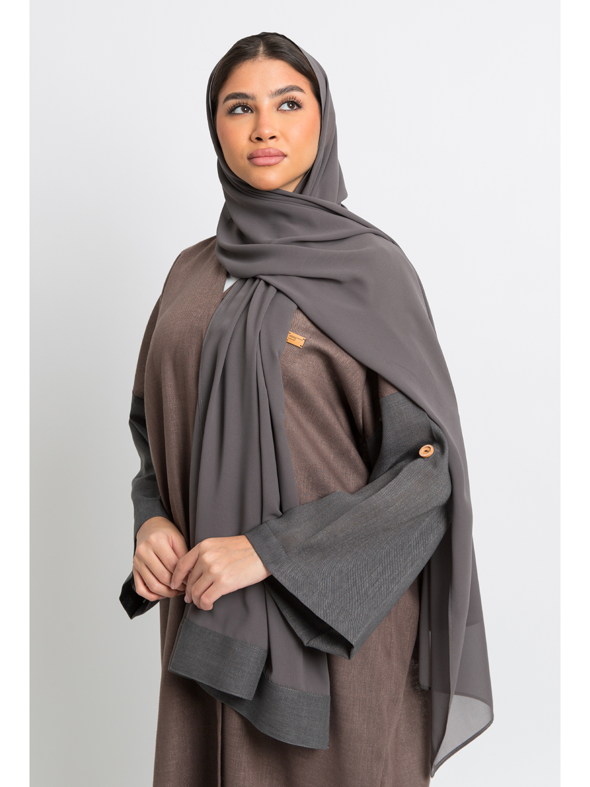 Gray Brown Bohemian Abaya