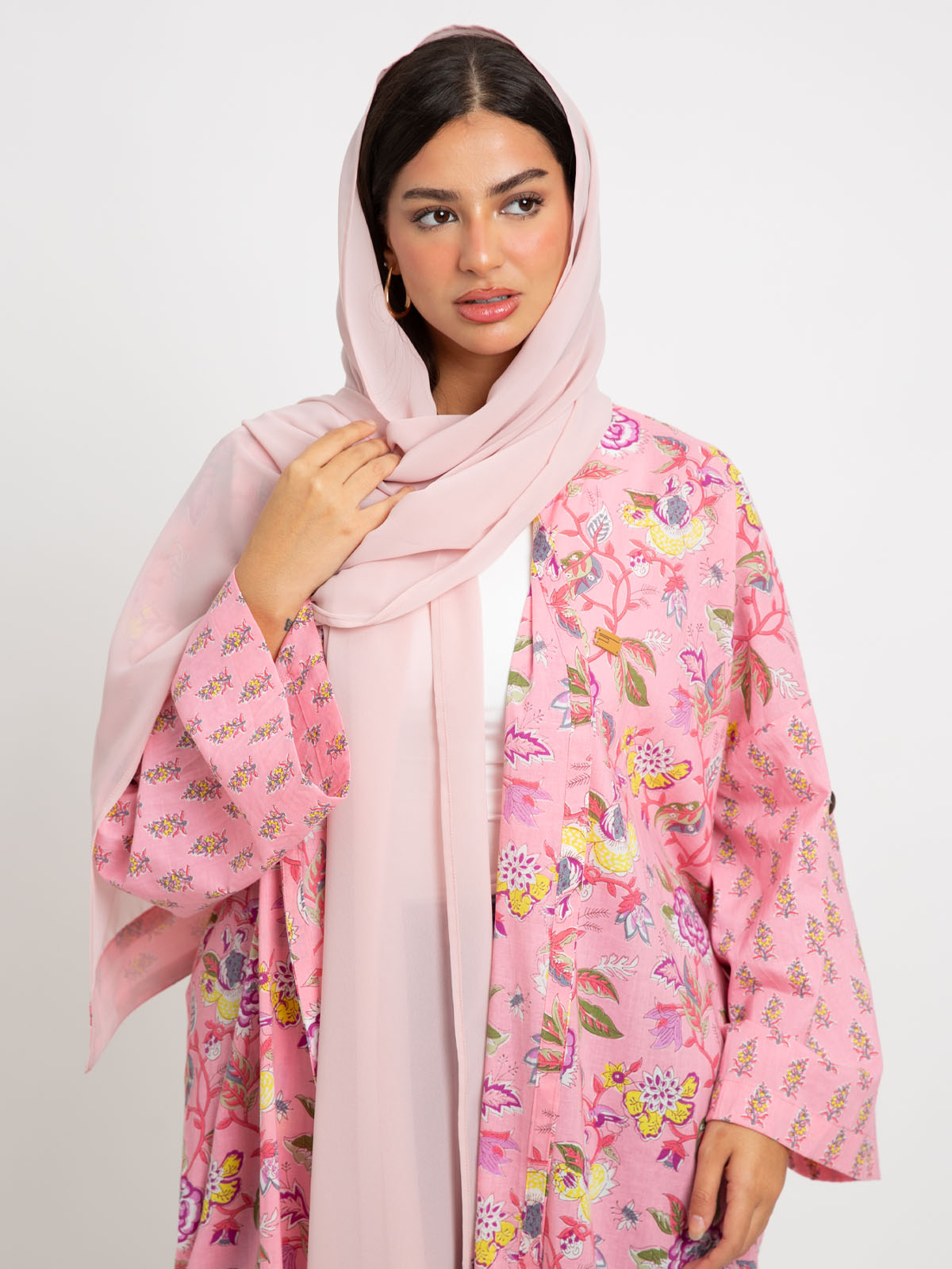 Pink Pastel Garden Bohemian Abaya