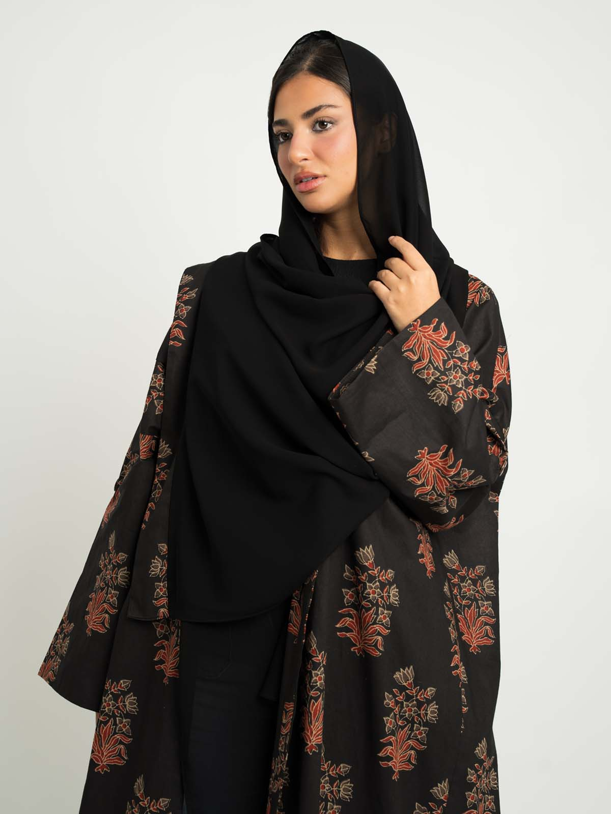 Black Saffron Bohemian Abaya