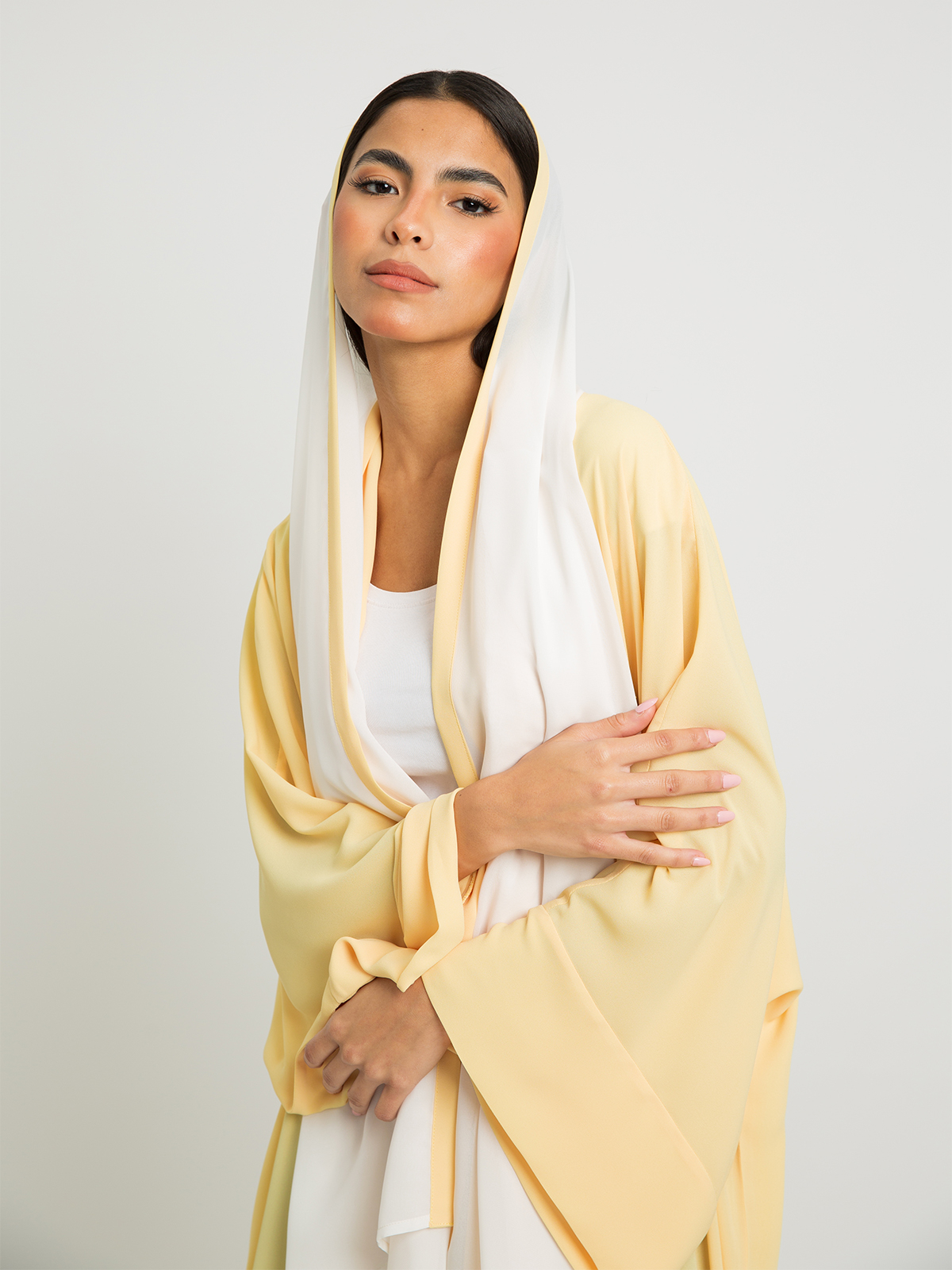Yellow on Yellow - Flowstyle Wide-Fit Long Open Abaya
