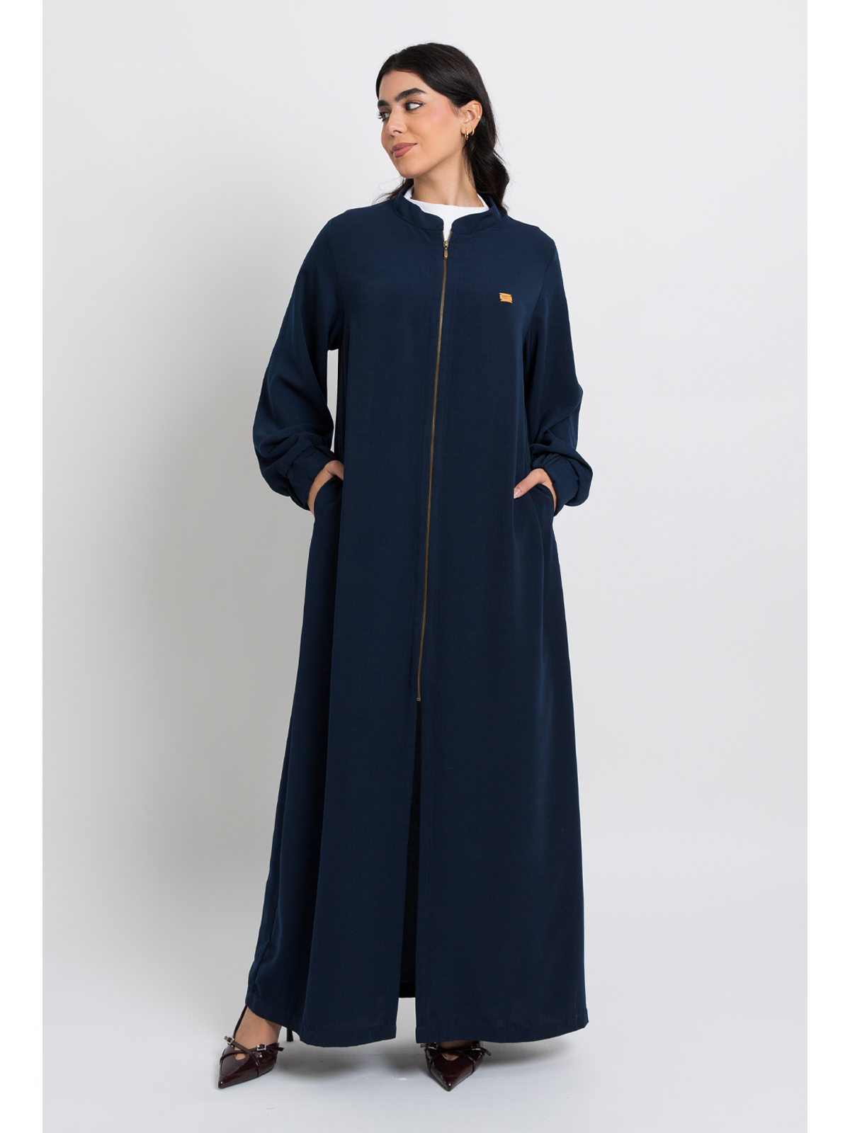 Navy Zipper Abaya