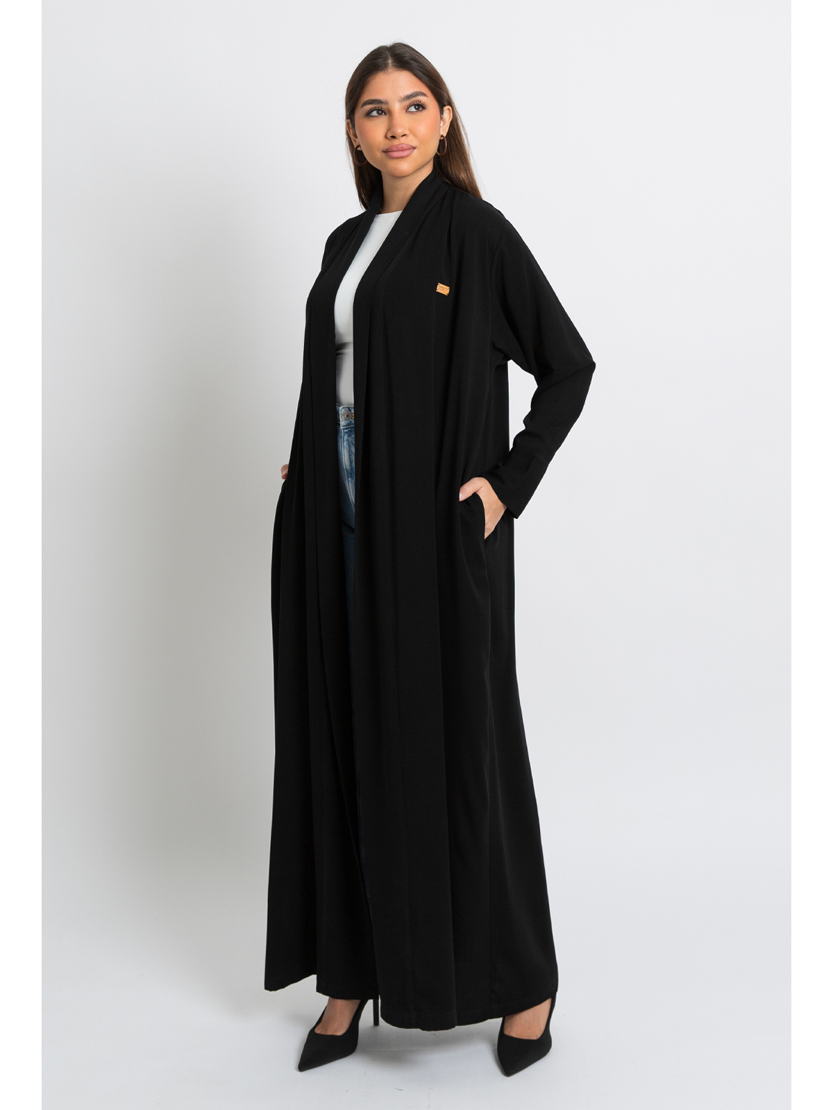 Black Open Practical Abaya