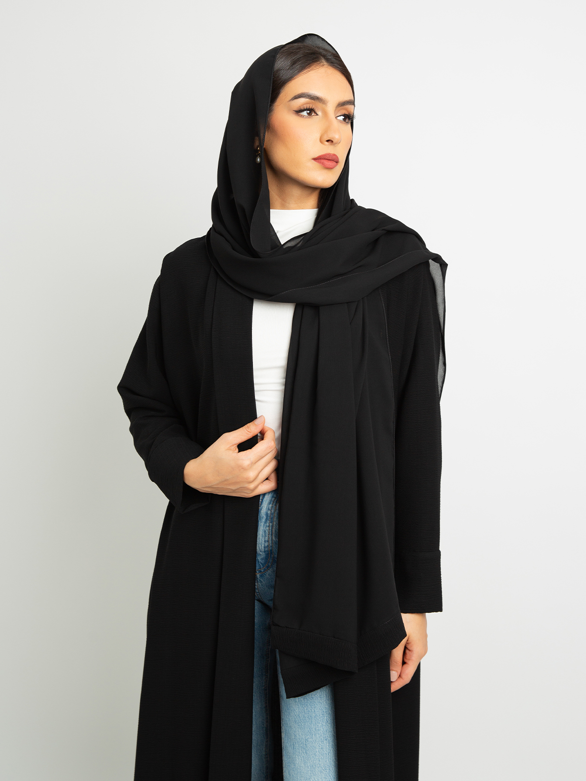 Kaafmeem: Latest Abayas, Clothing & Tarha Black - Long Open Practical ...