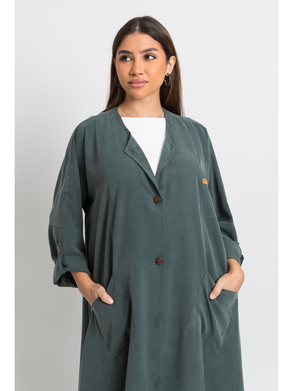 Green Hoodie-Less Abaya