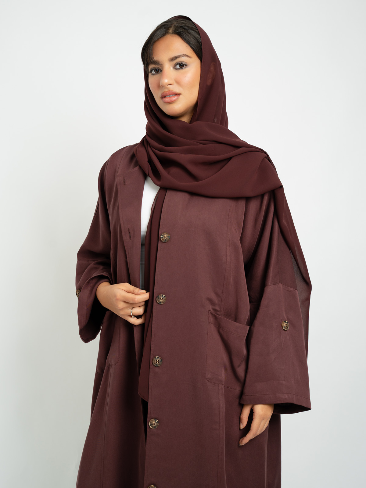 The Maroon Hoodie-less Abaya