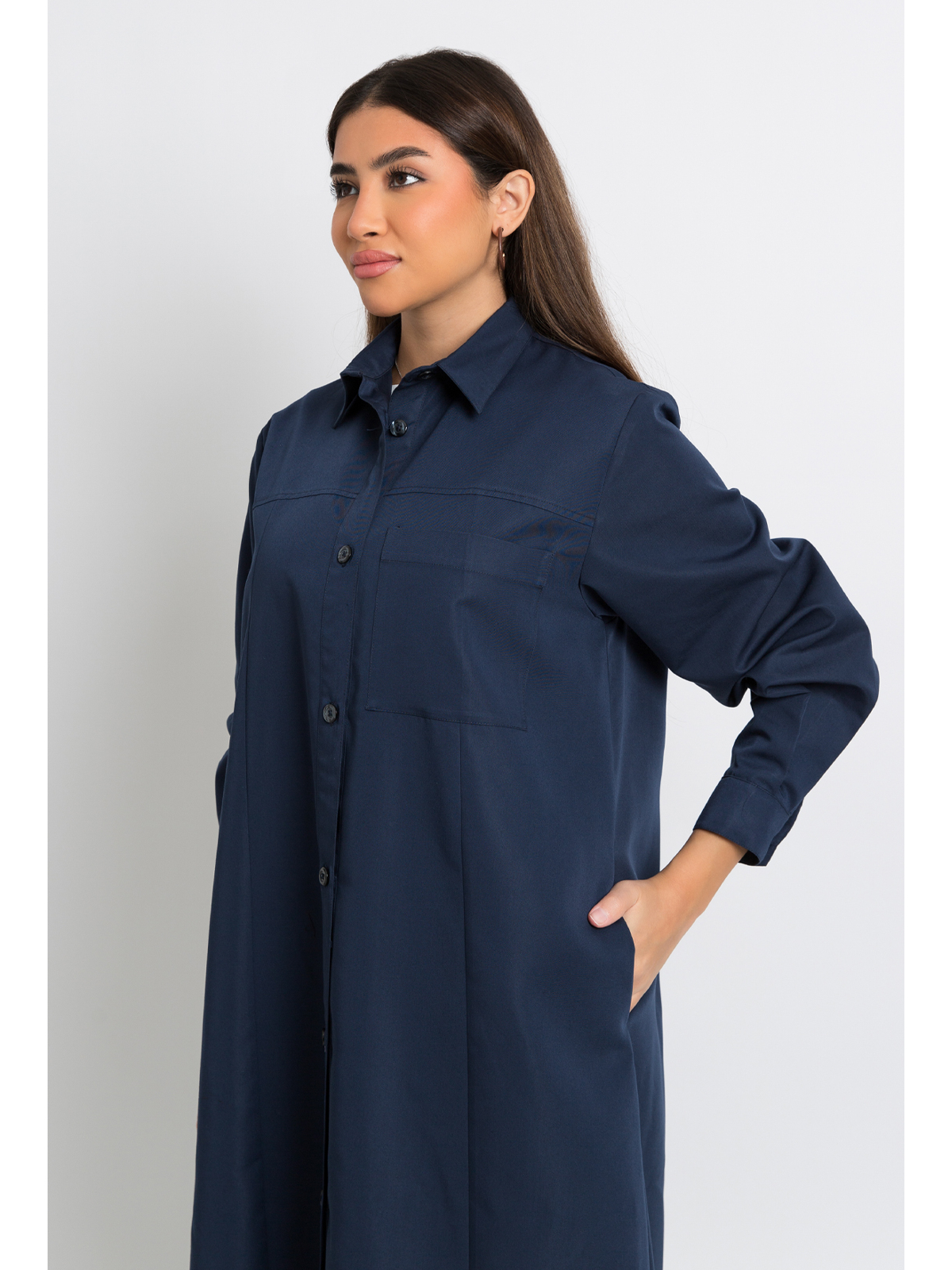navy formal shirt abaya in high quality fabric by kaafmeem black friday offers 
