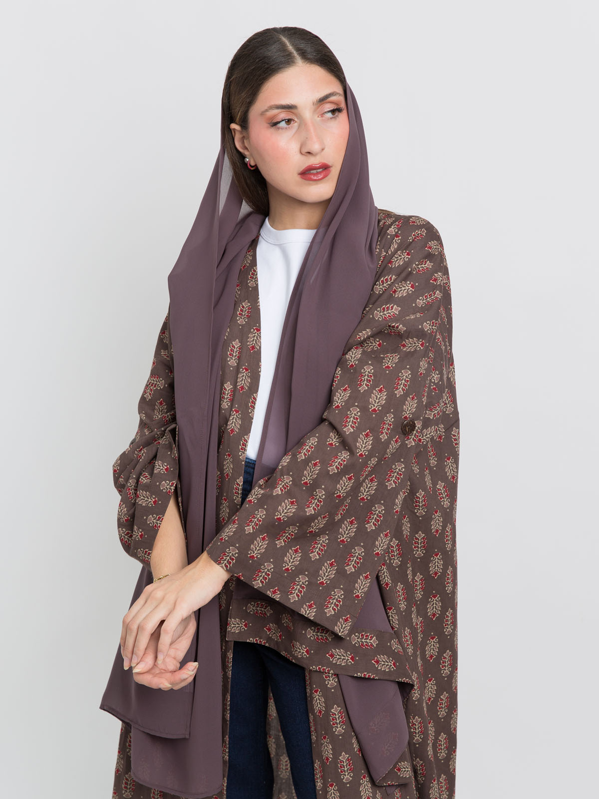 Brown Gypsy Leaf Bohemian Abaya