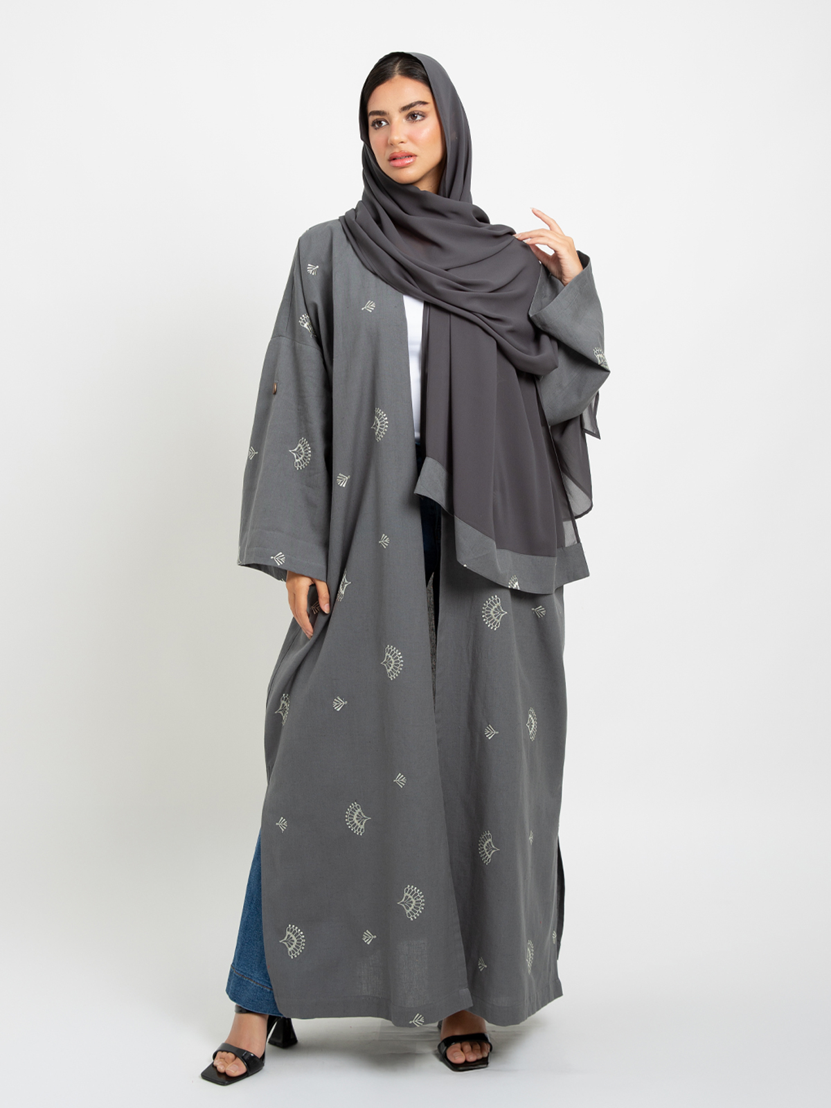 Gray Risha Bohemian Abaya