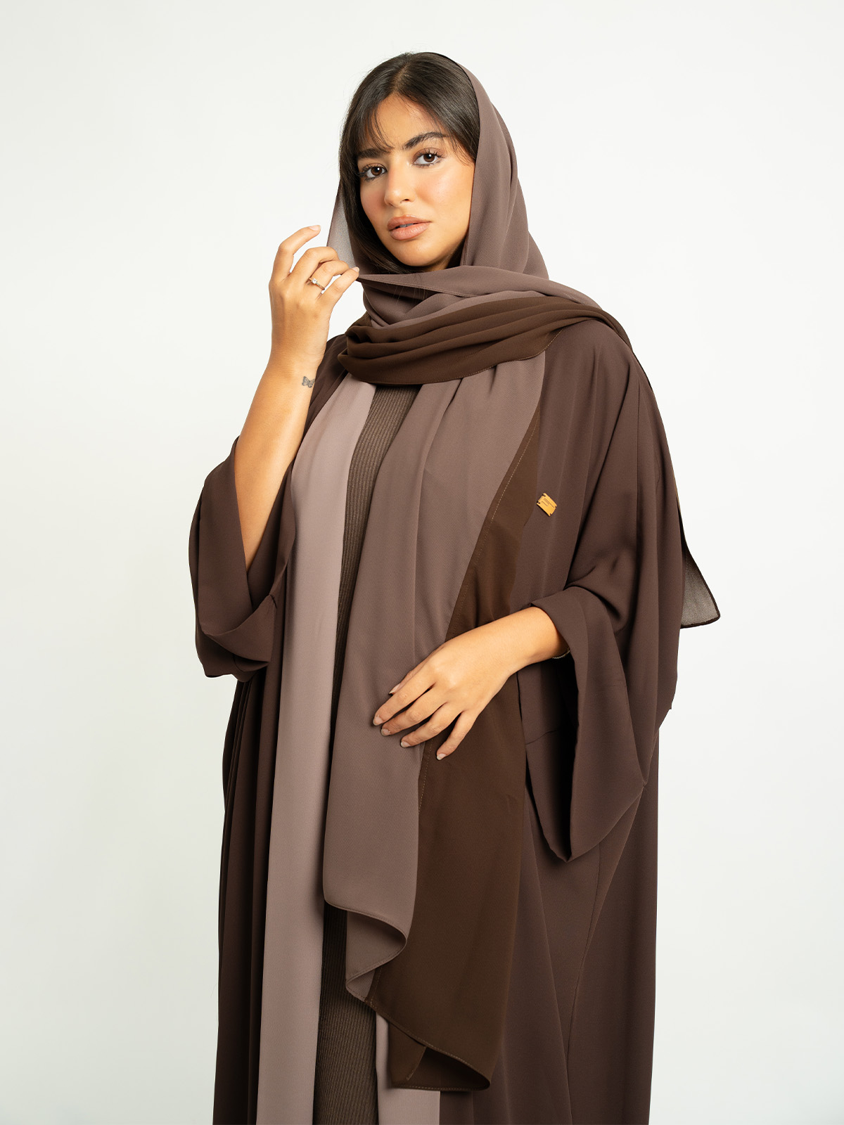 Brown Shades Flowstyle Abaya