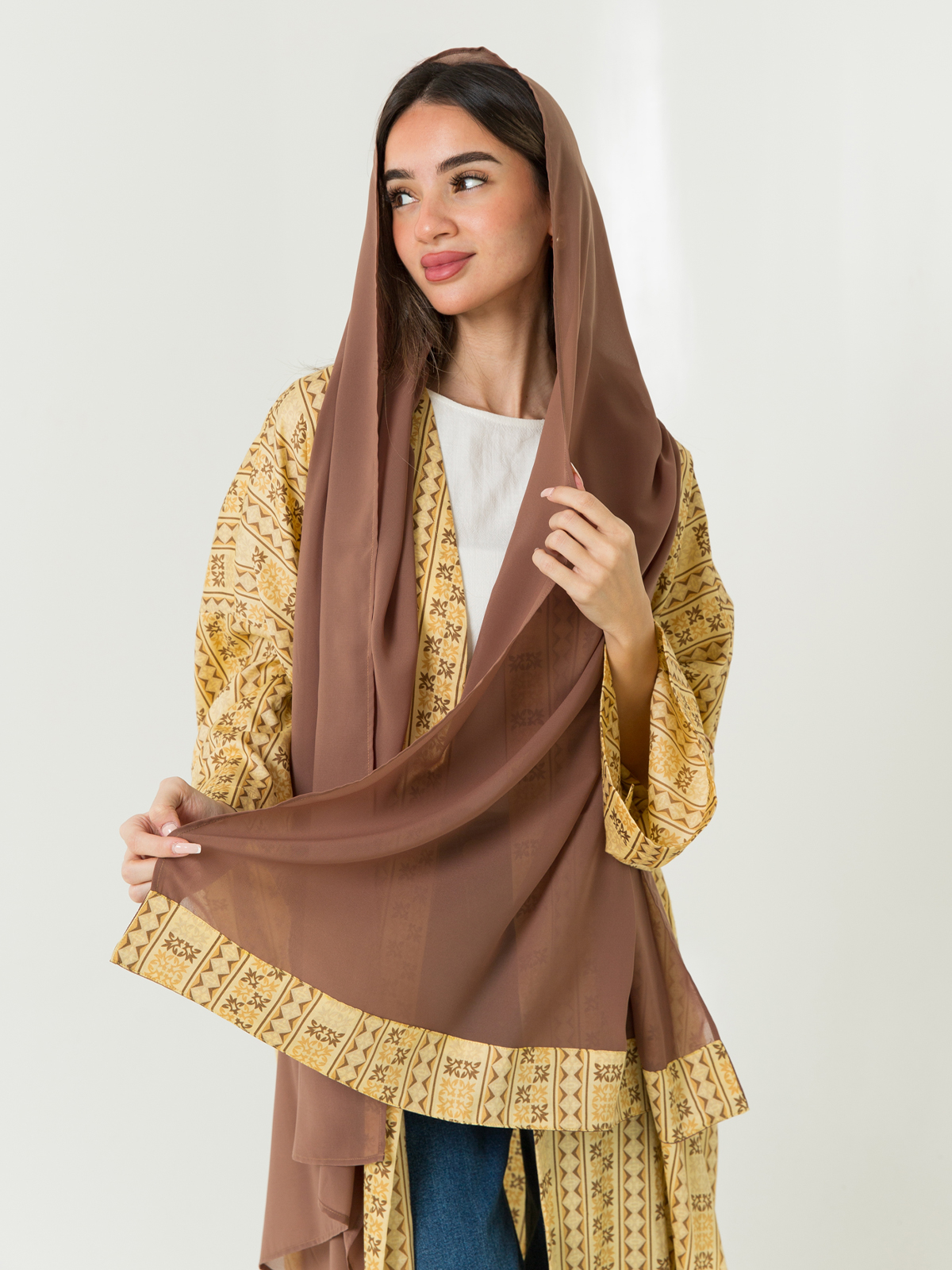 Beige Vibrant Afro Bohemian Abaya