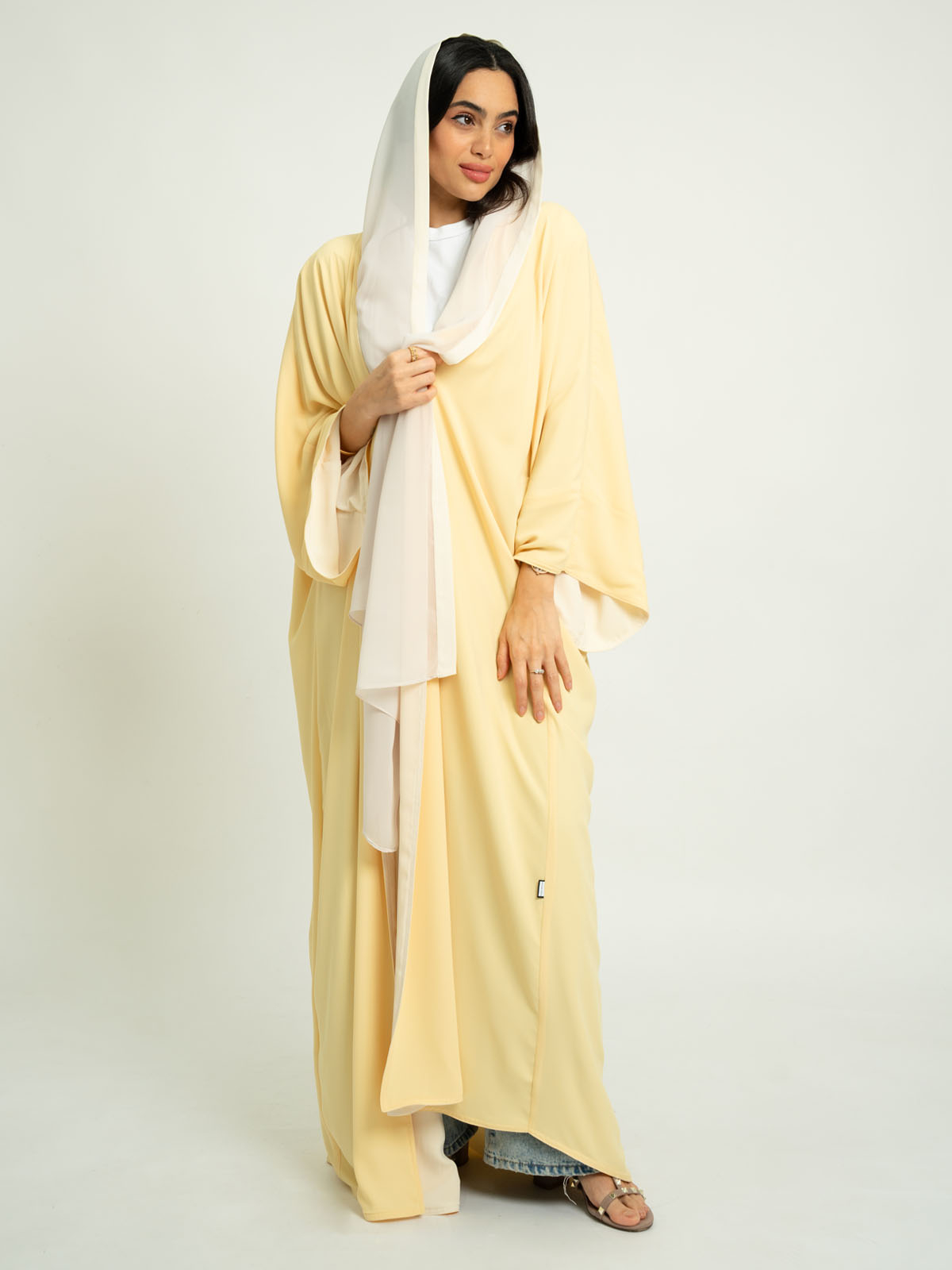 Yellow Jasmine Double Flowstyle Abaya