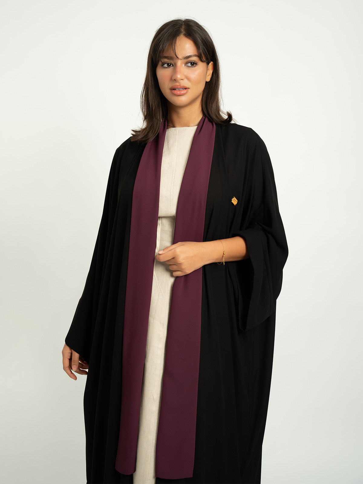 Black Deep Orchid Flowstyle Abaya