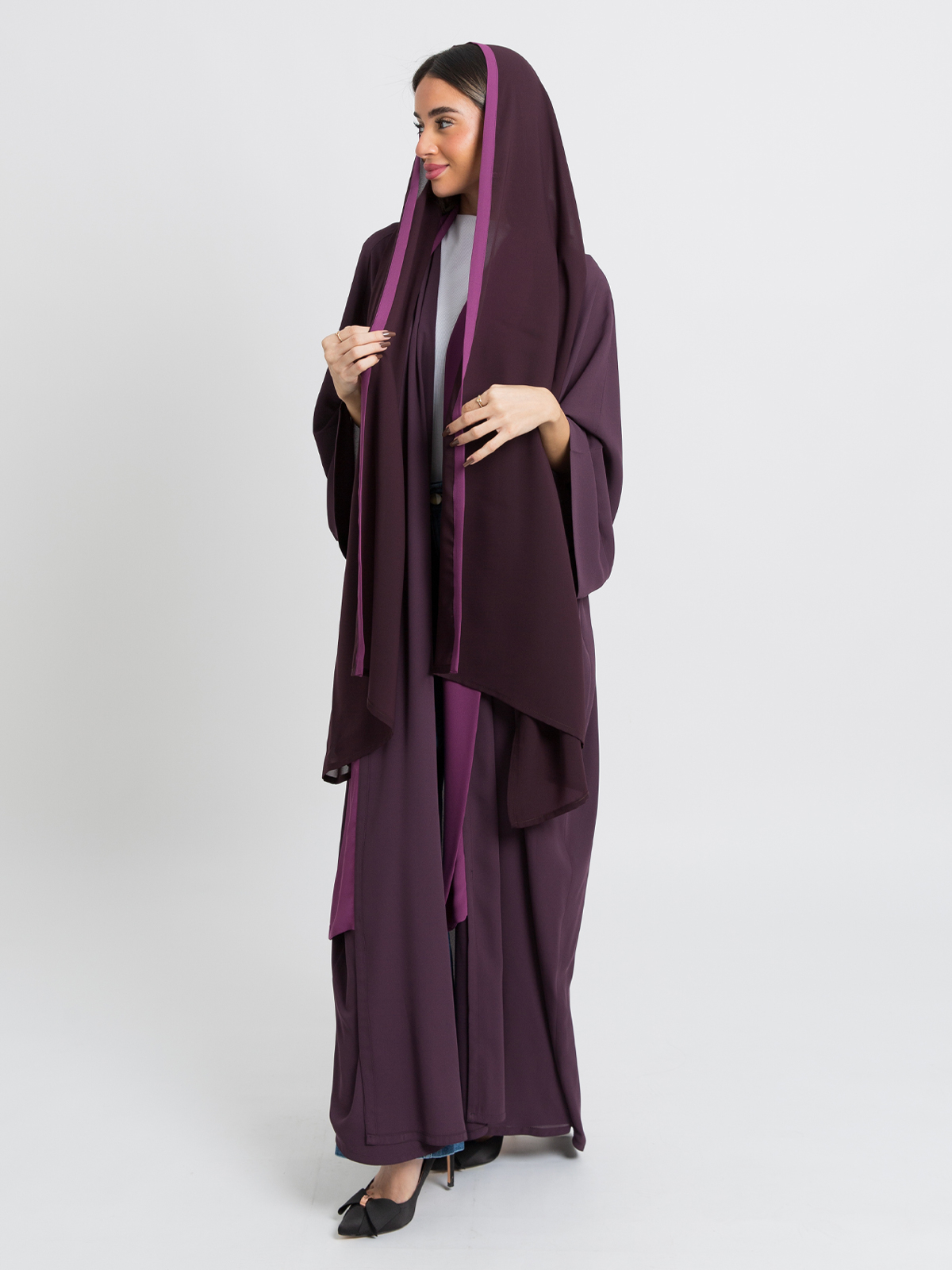 Magenta on Mauve Flowstyle Abaya