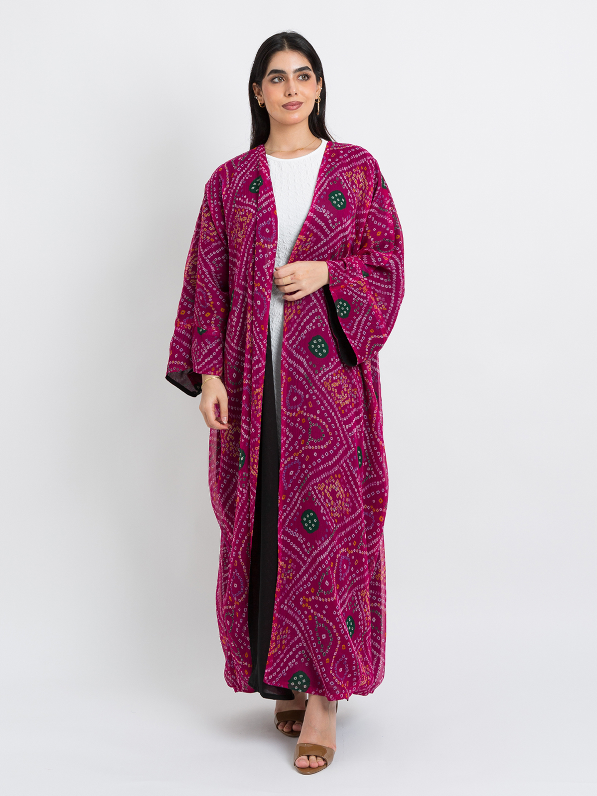 Fuchsia & Black Fusion Double Flowstyle Abaya