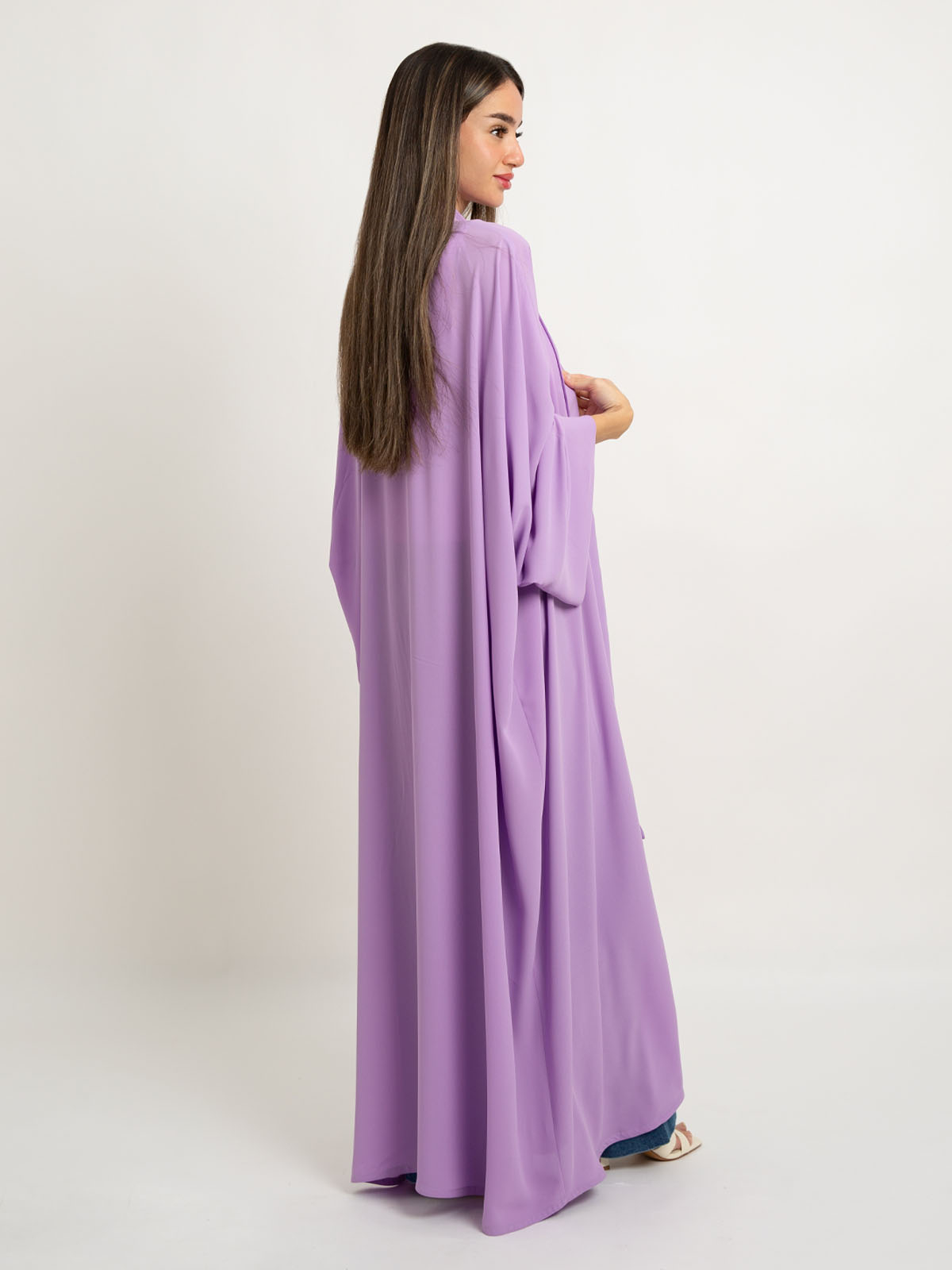 Bright Lavender Flowstyle Abaya