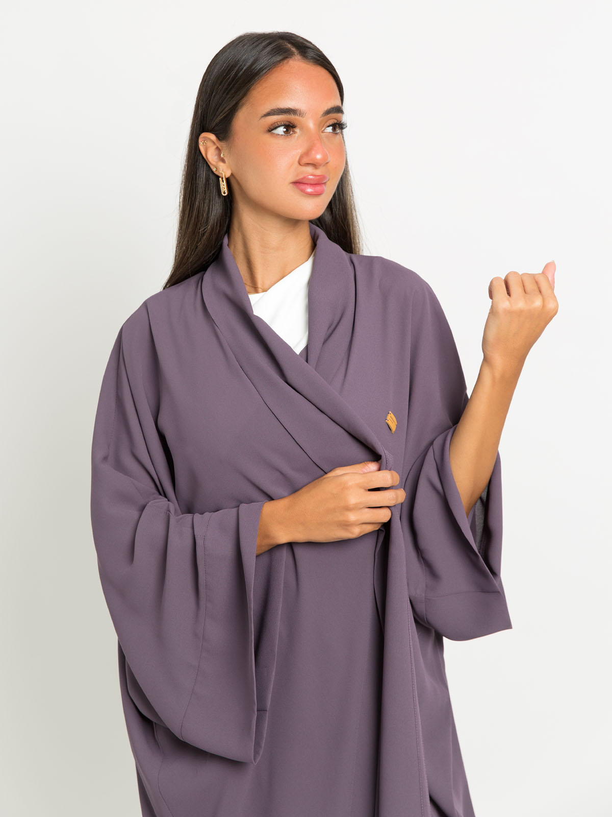 Pale Purple Plus Flowstyle Abaya 