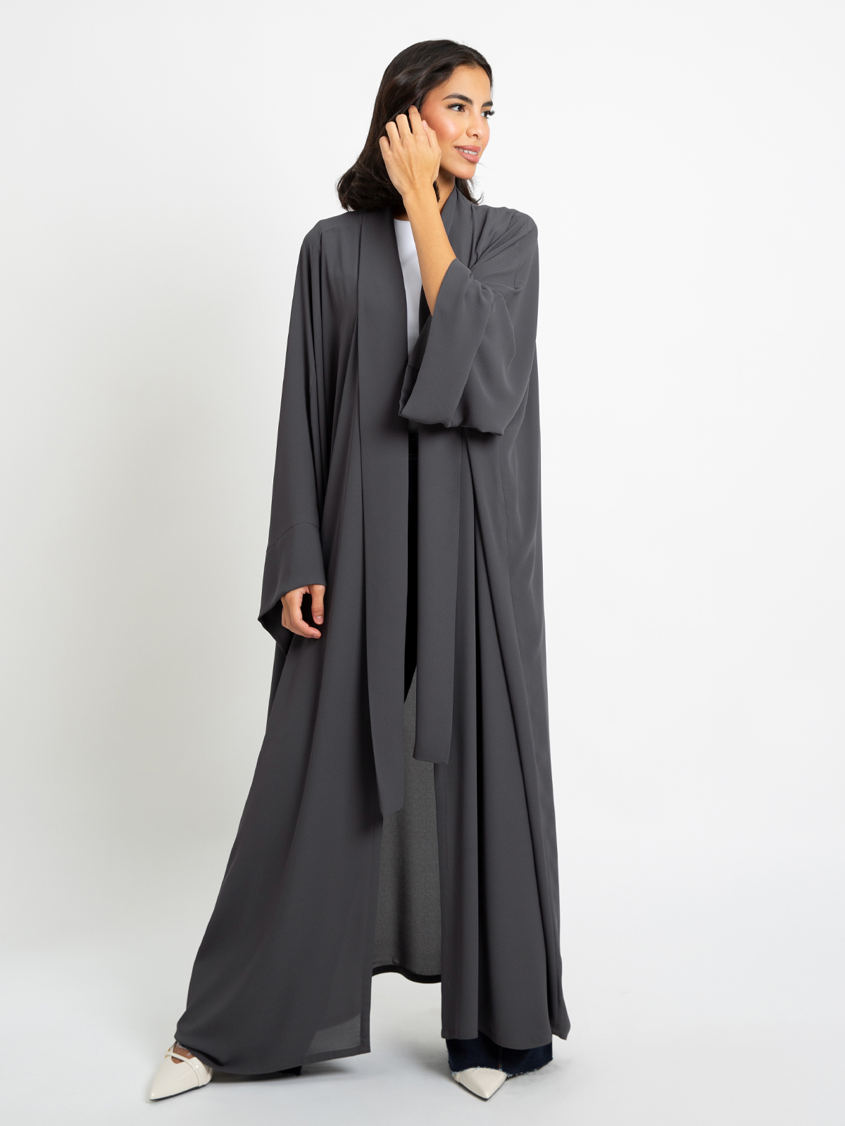 Gray Flowstyle Abaya