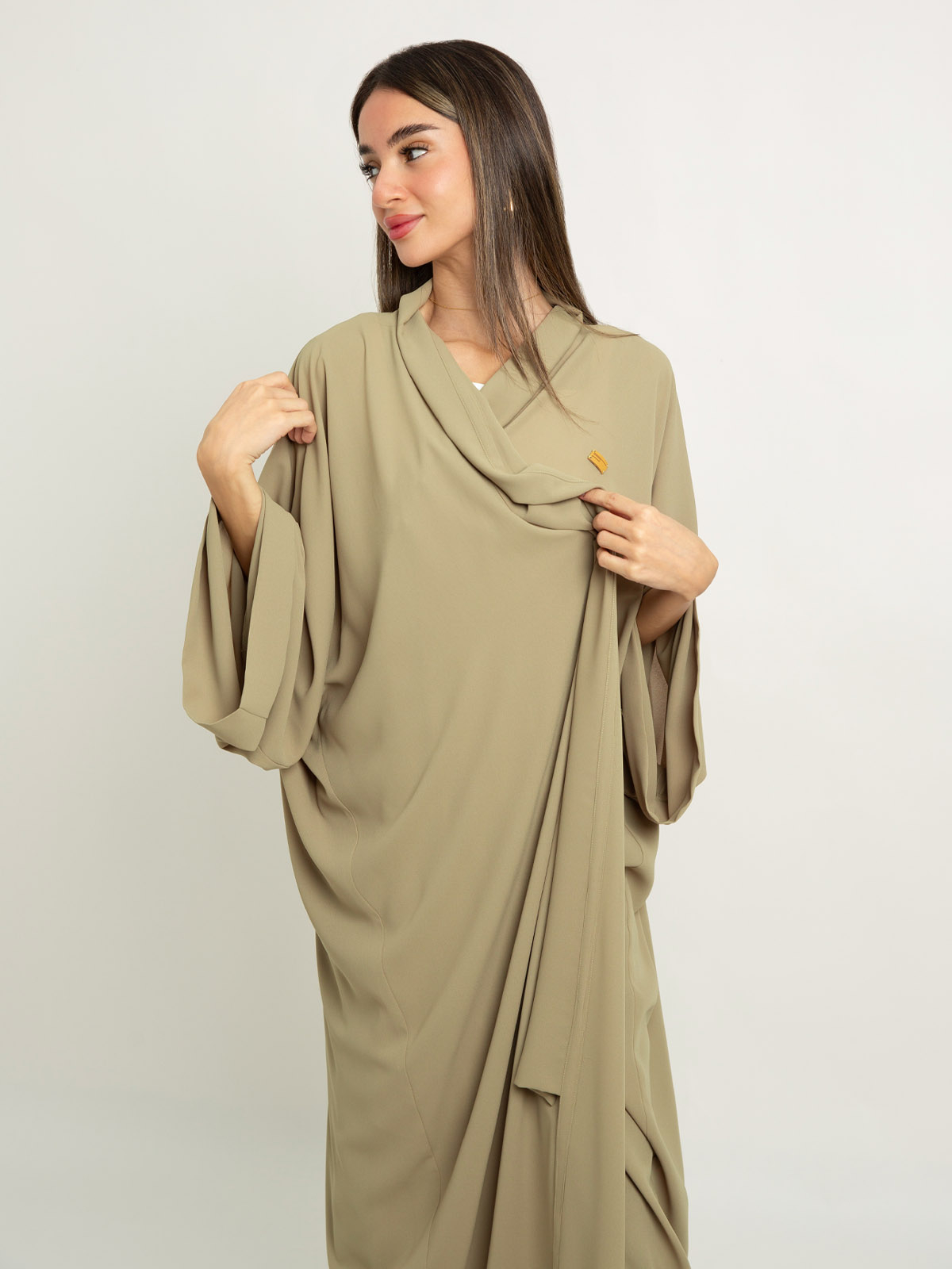 Cumin Olive Flowstyle Abaya