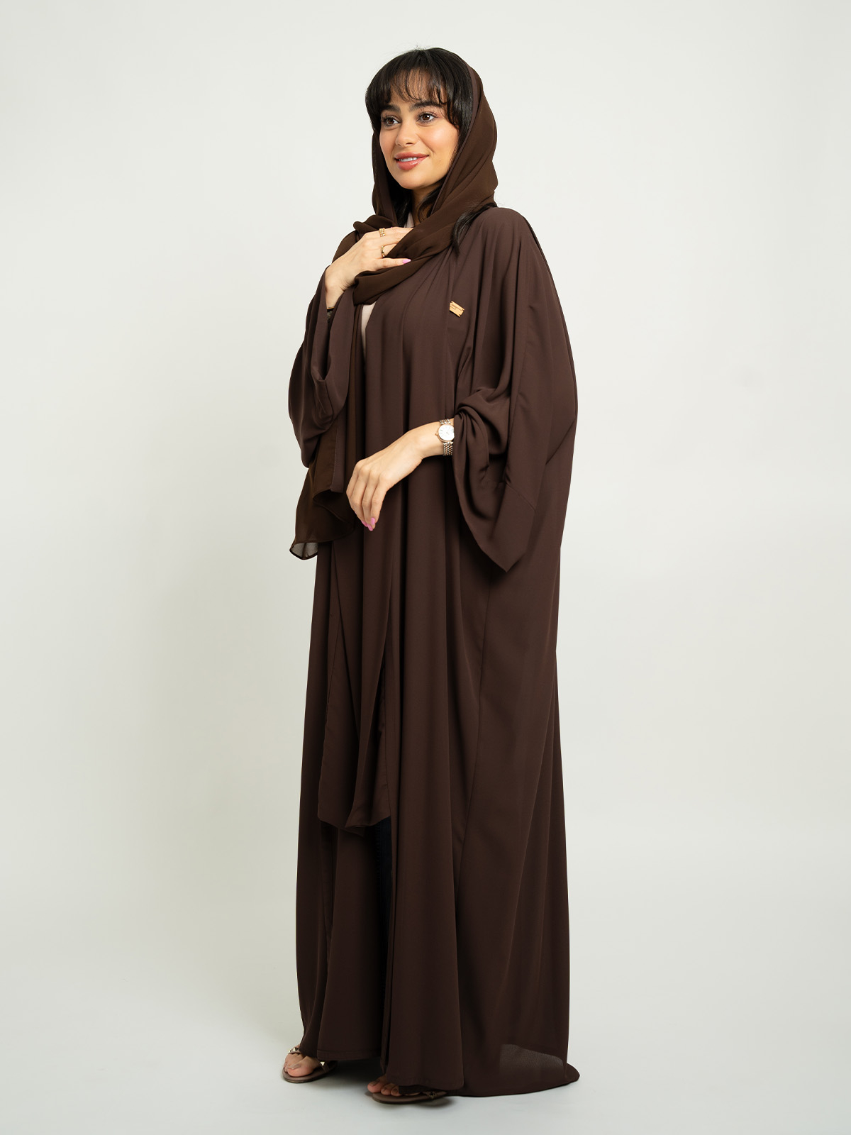 Chocolate Brown Flowstyle Abaya