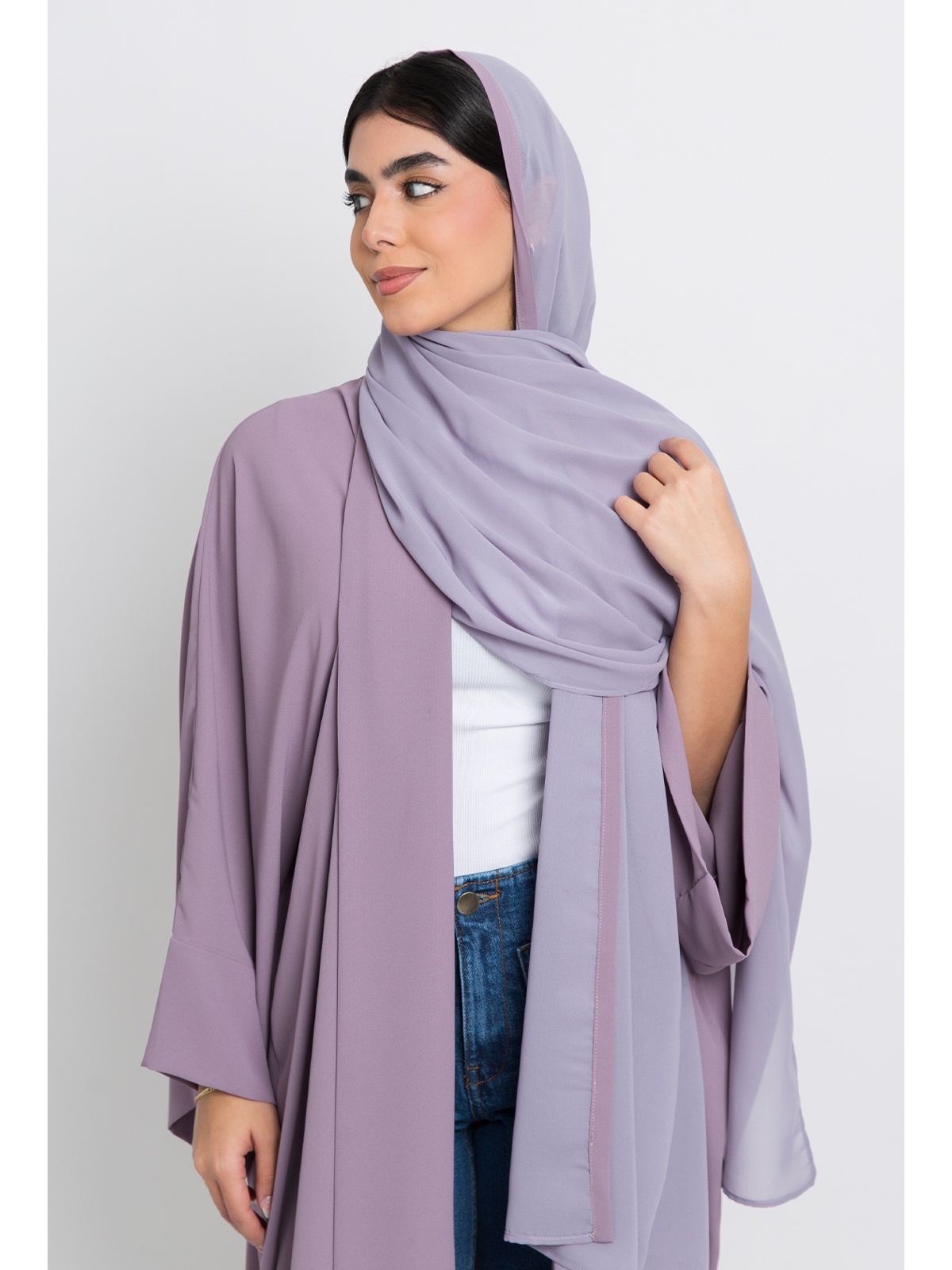 Purple on Purple Flowstyle Abaya