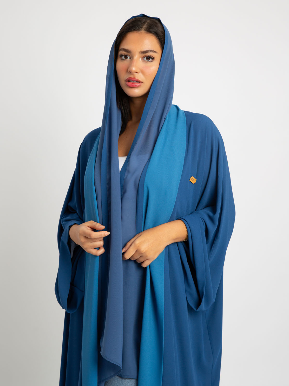 Shades of Blue Flowstyle Abaya
