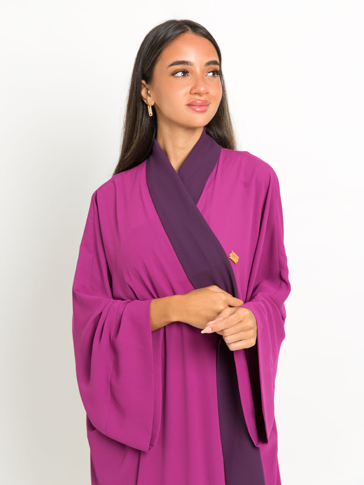 Magenta on Purple Flowstyle Abaya 