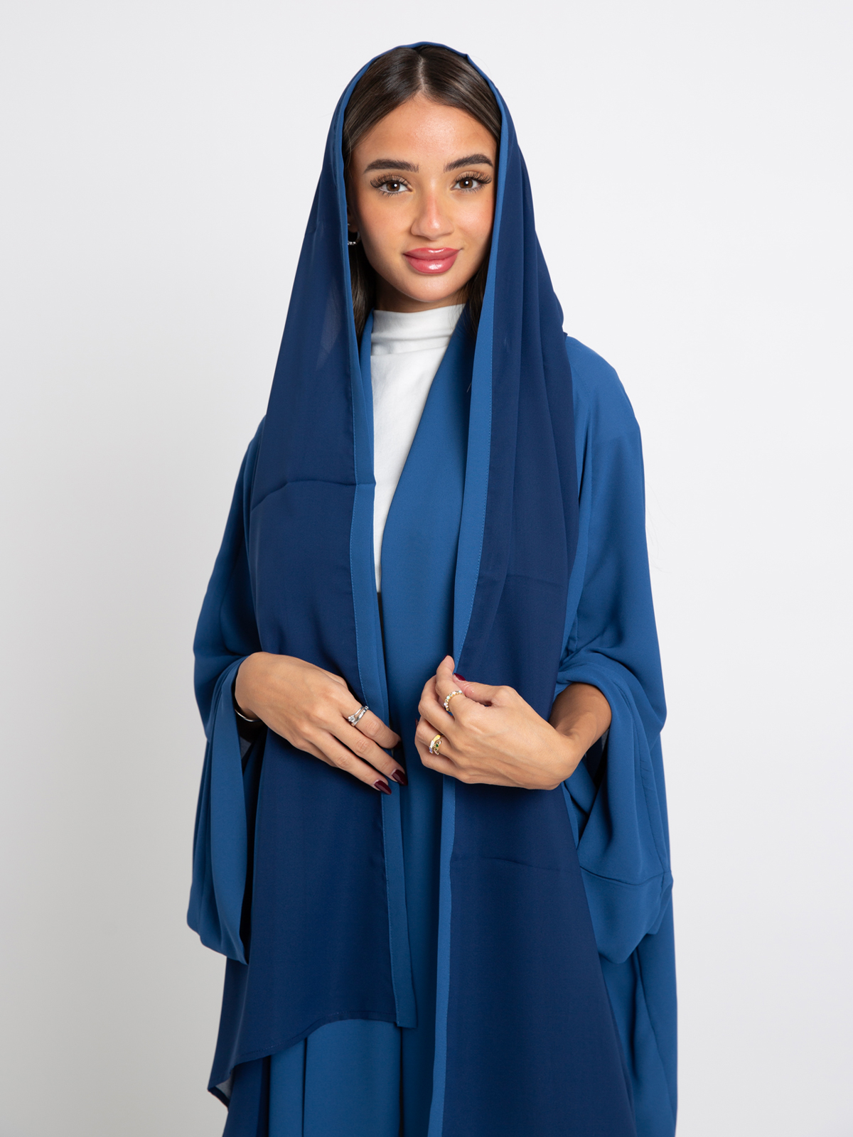 Blue on Blue Flowstyle Abaya