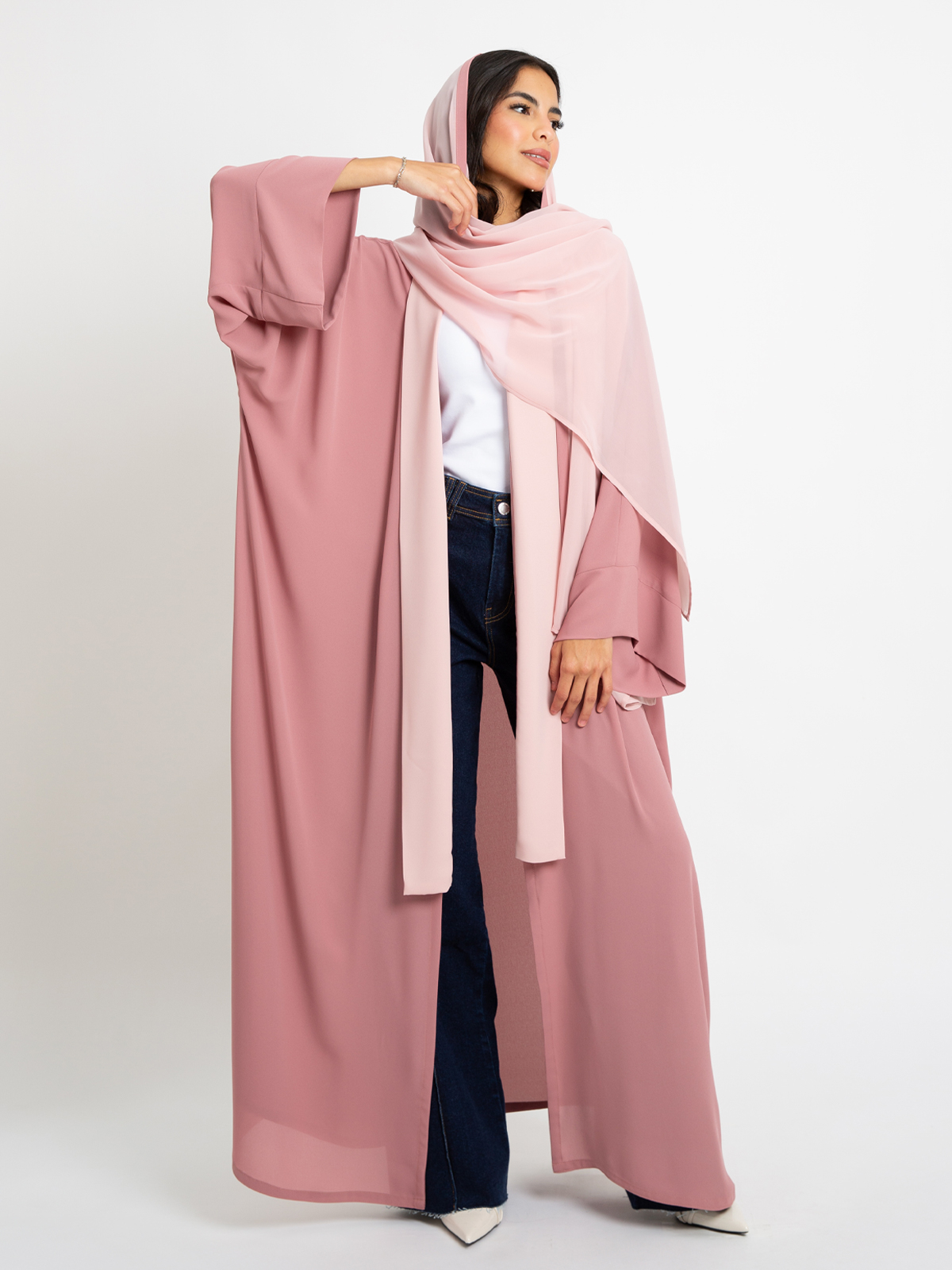 Shades of Rose Flowstyle Abaya