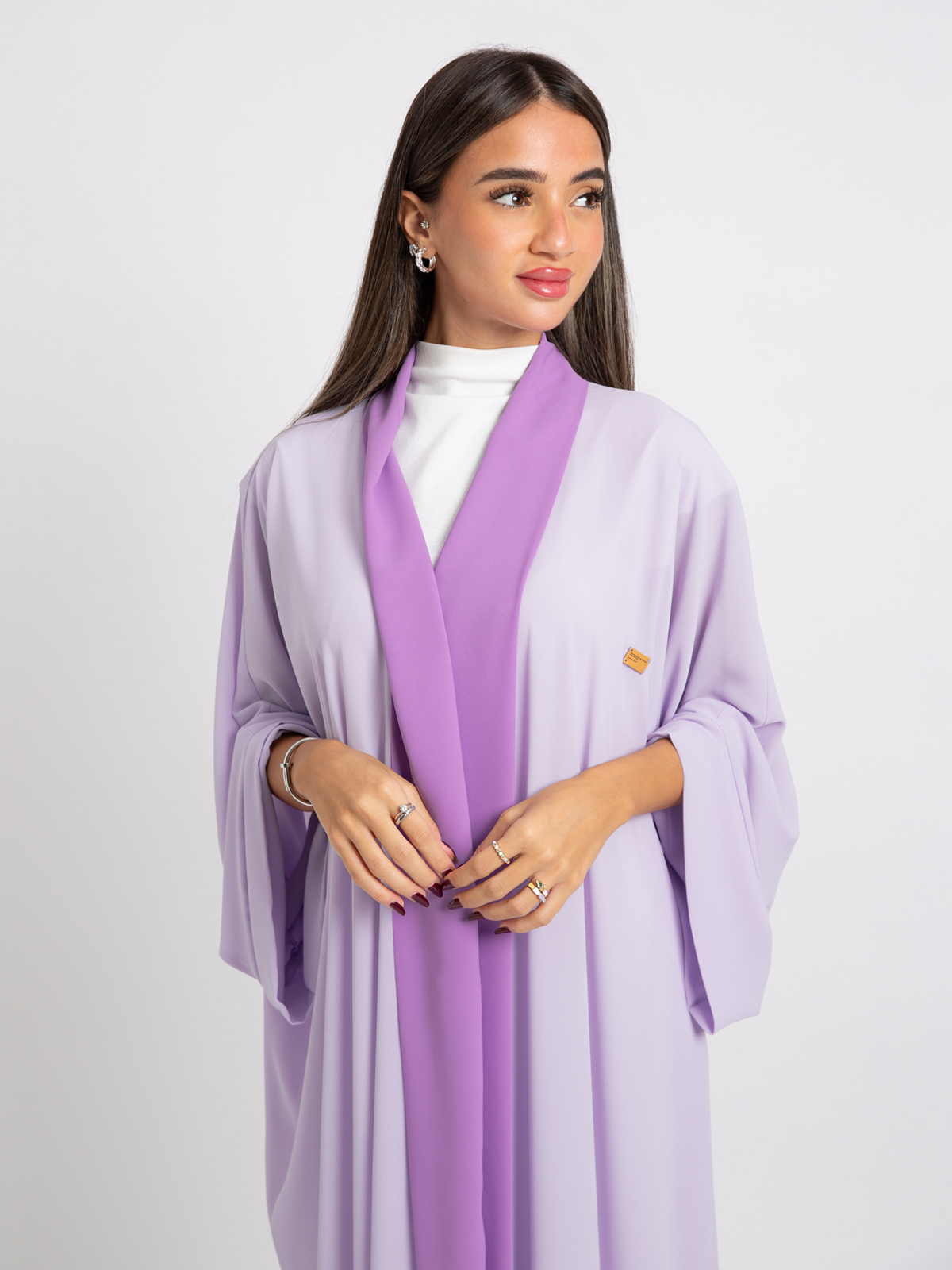 Lavender on Purple Flowstyle Abaya