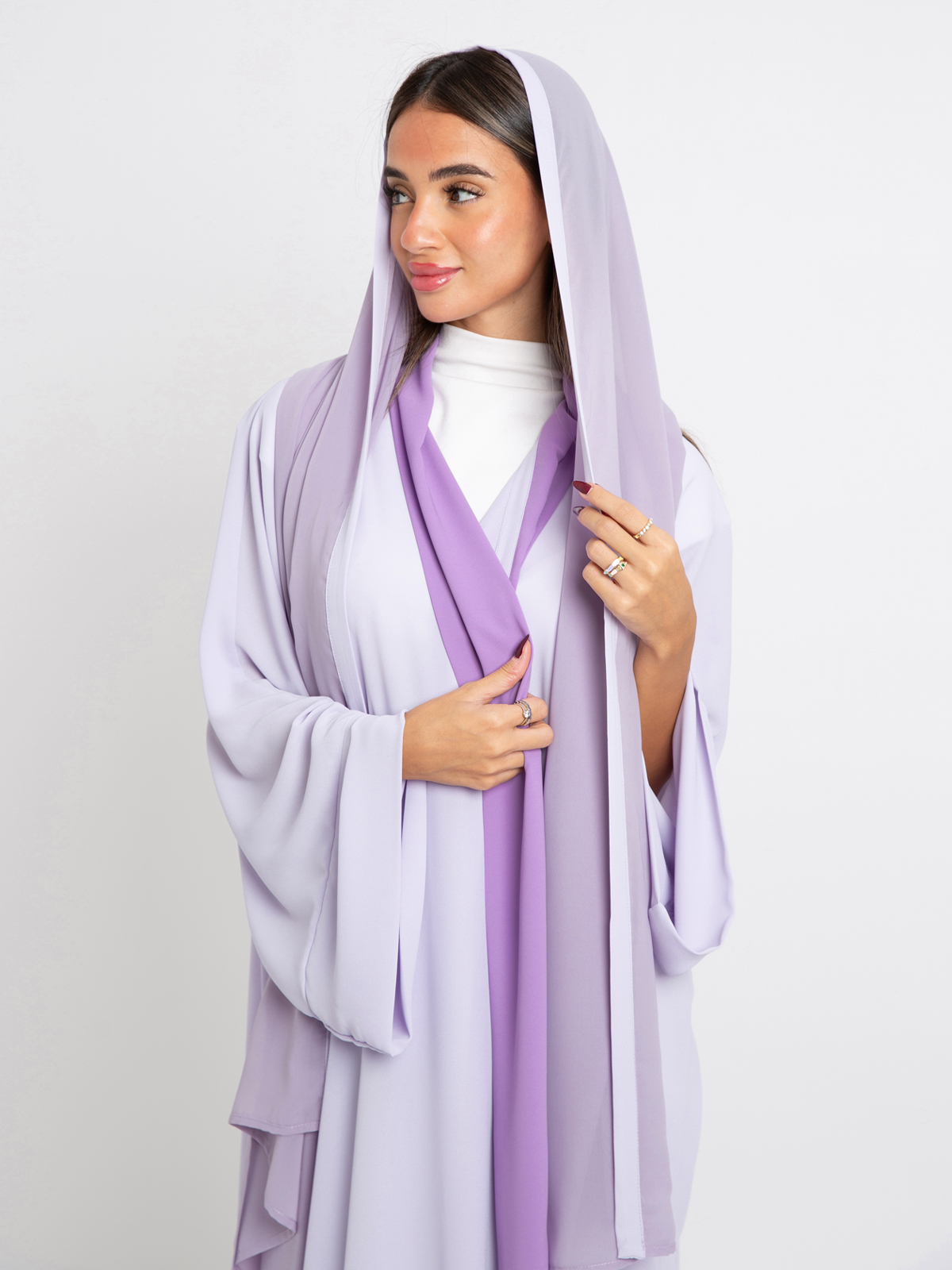 Lavender on Purple Flowstyle Abaya