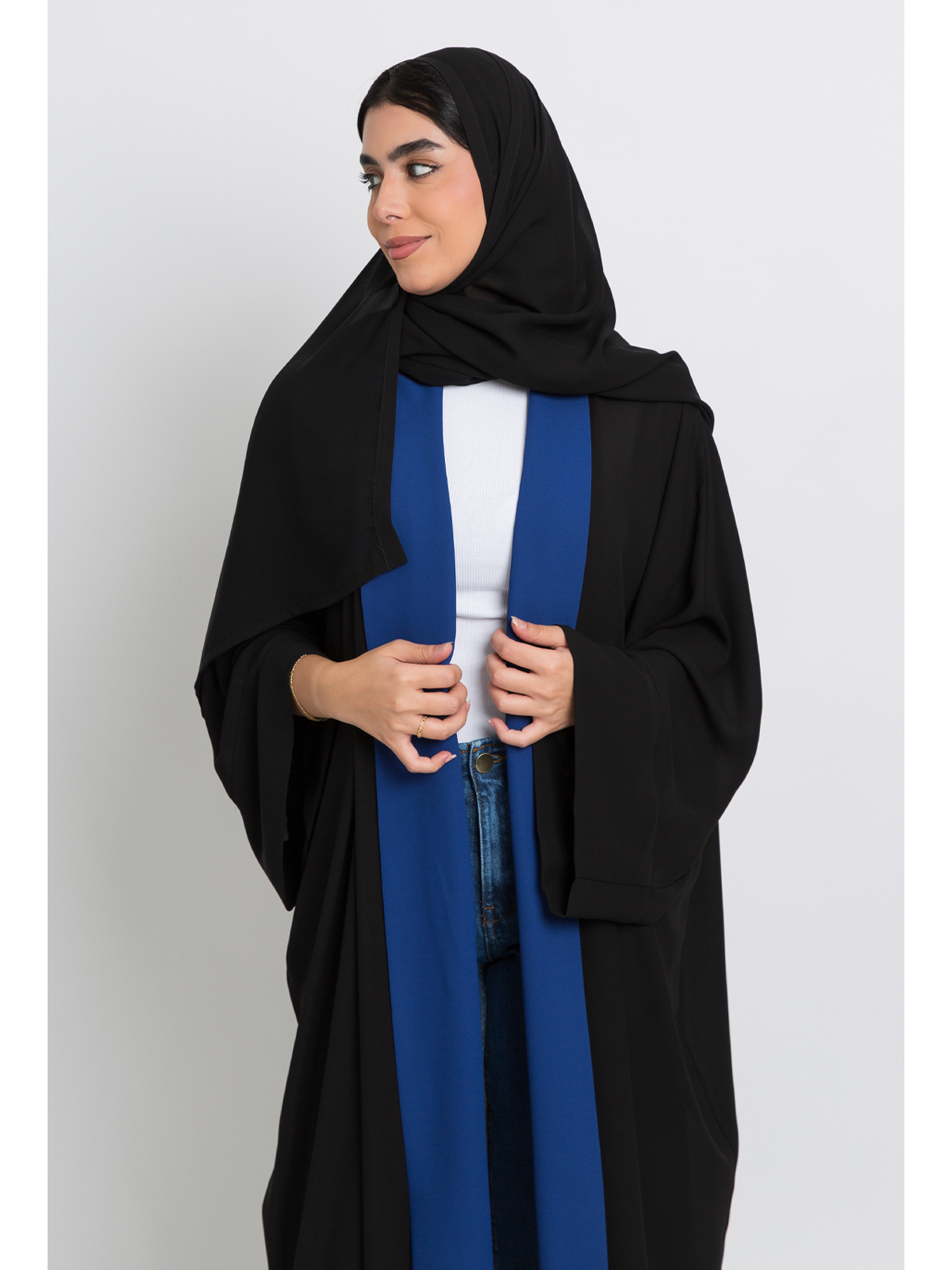 Black on Navy Flowstyle Abaya