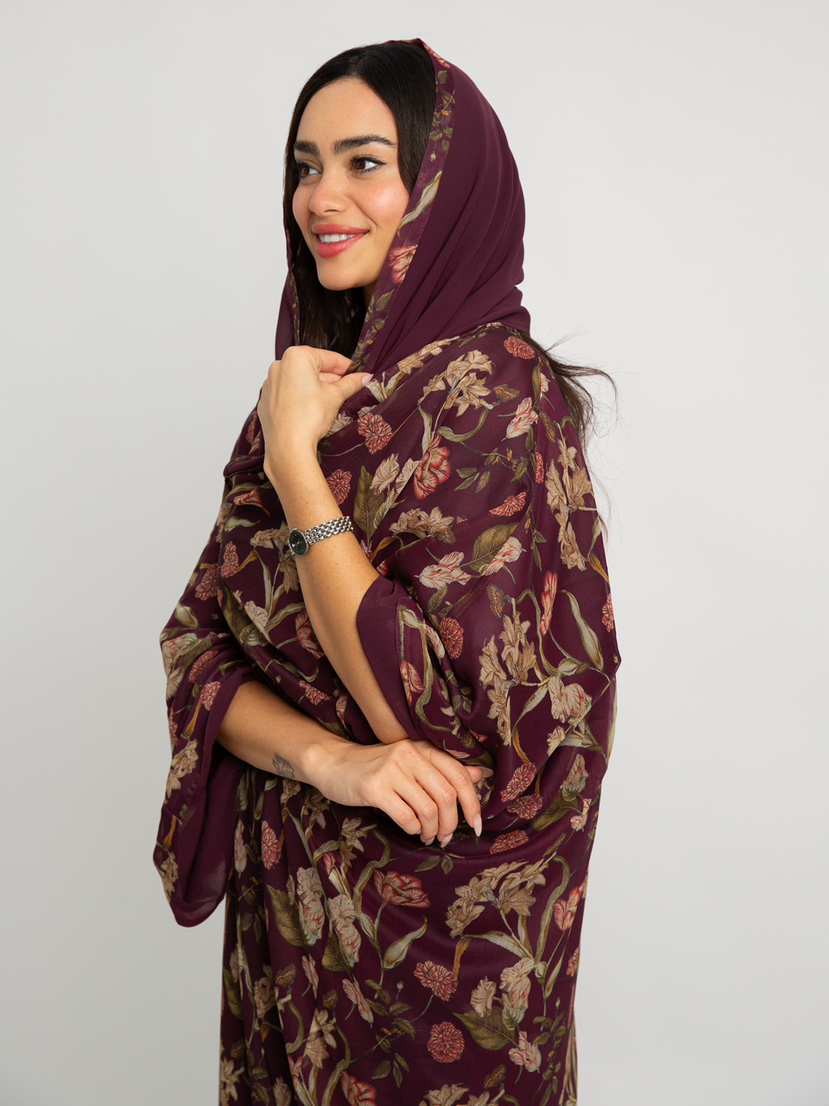 Maroon Ancient Soul Double Flowstyle Abaya