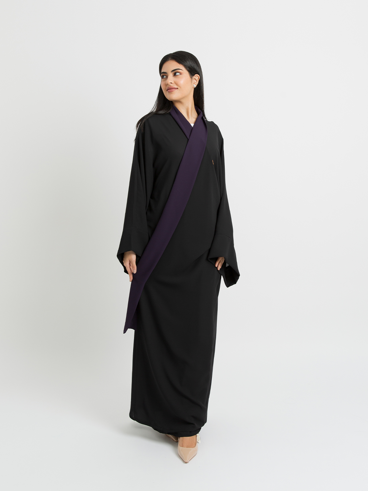 Black with Orchid - Flowstyle Abaya