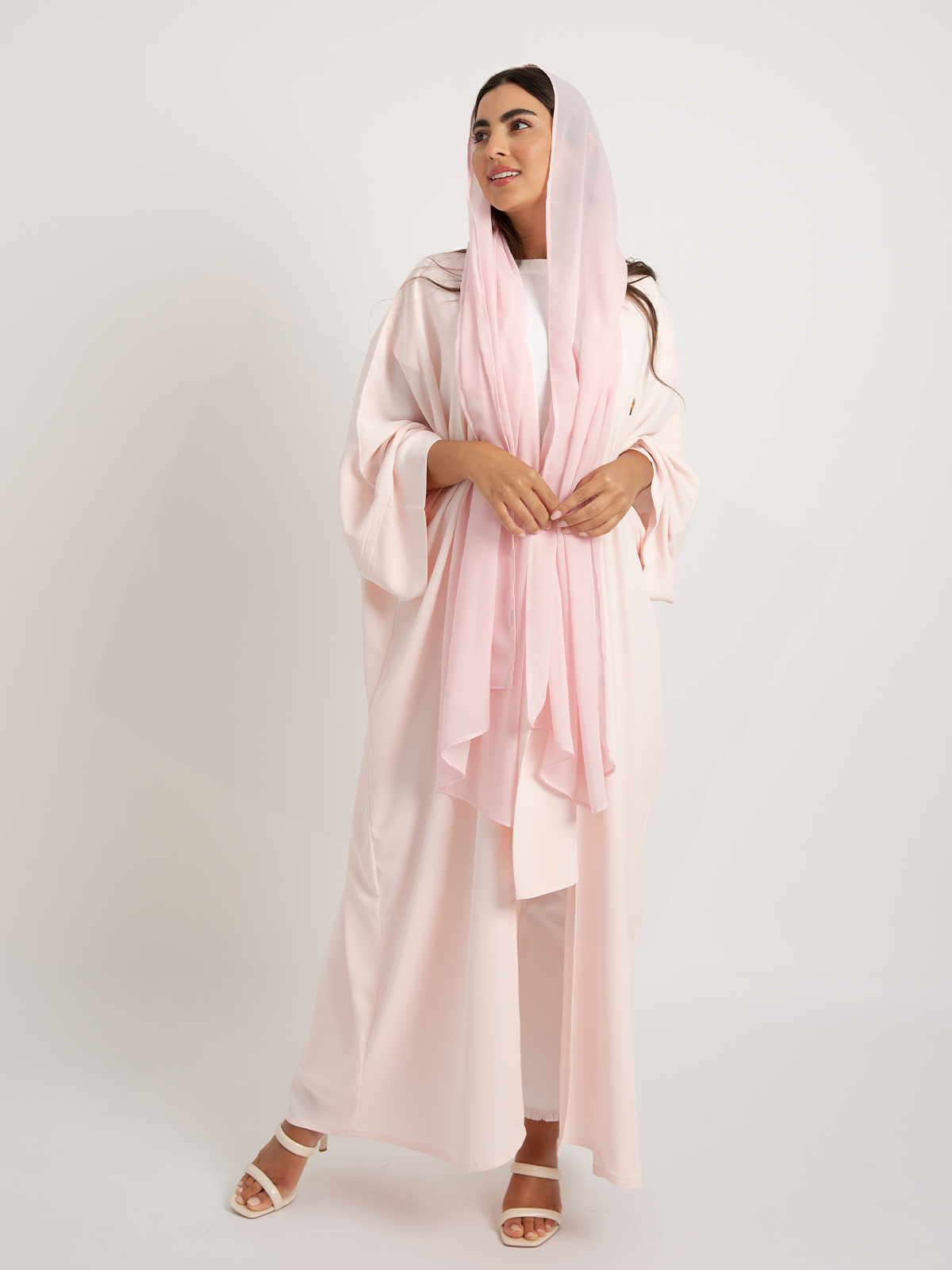 Pastel Pink - Crepe Flowstyle Abaya